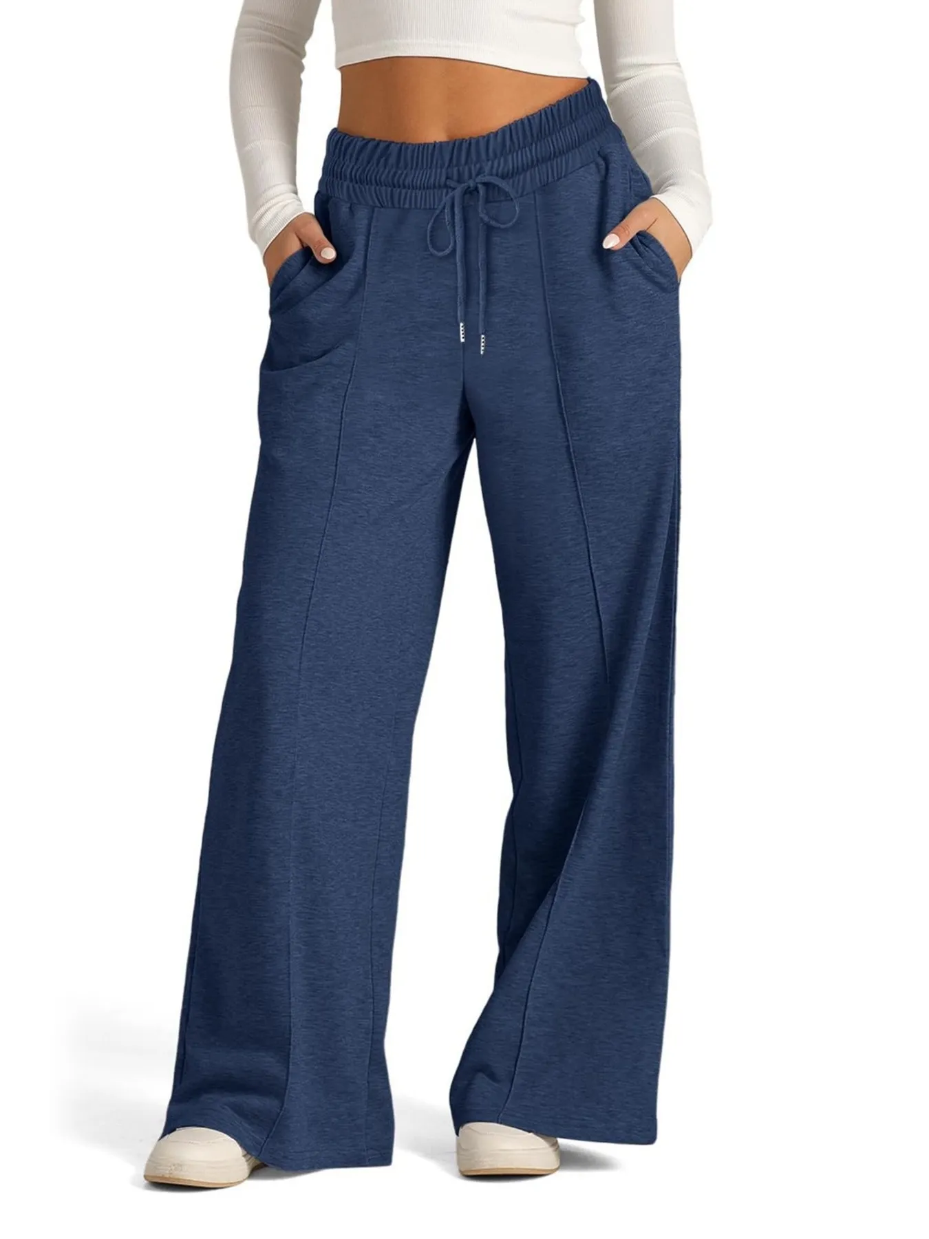 Full Size Drawstring Relaxed Fit Wide Leg Pants Plus Size - Image 6