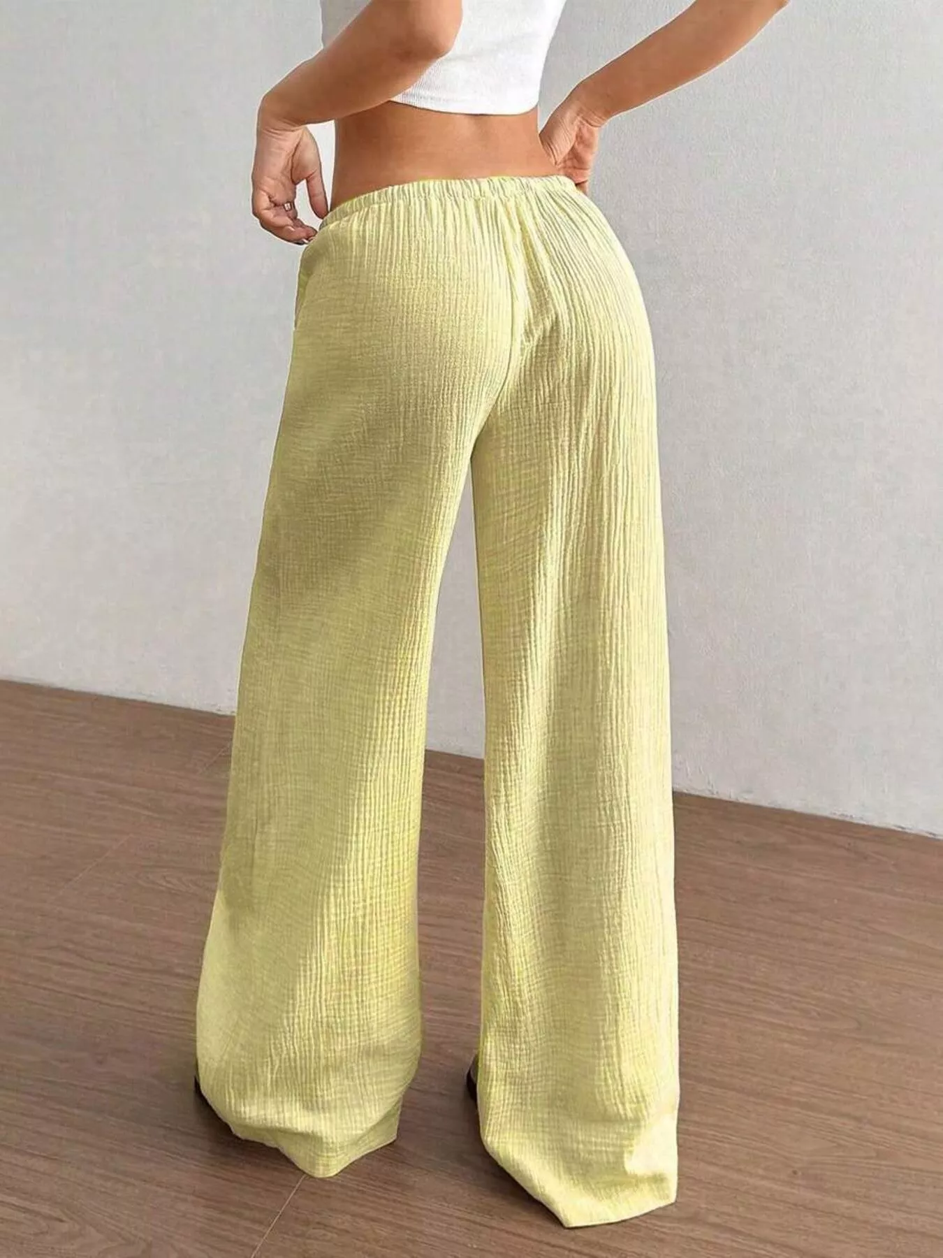 Full Size Drawstring Wide Leg Pants Plus Size - Image 27