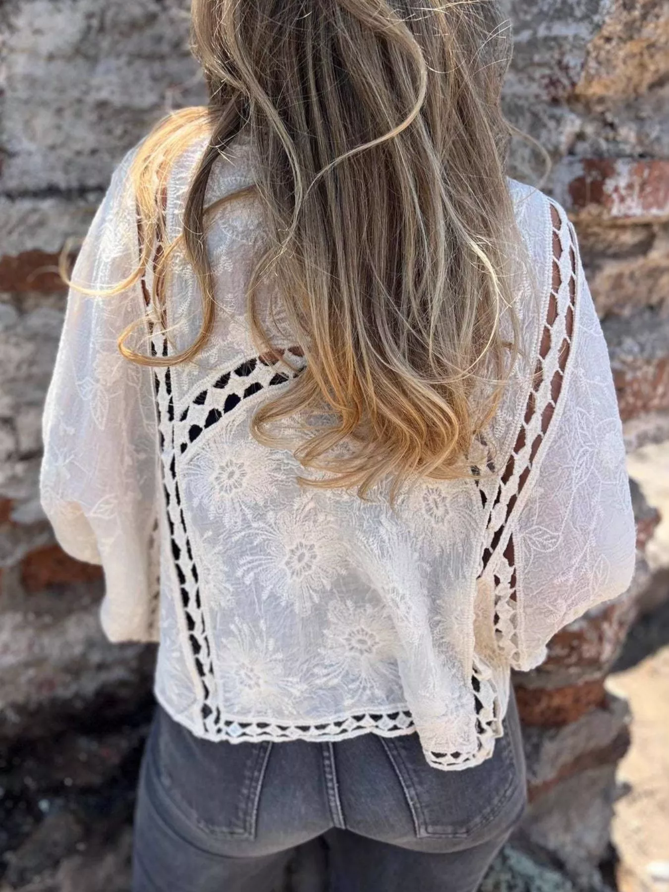 Full Size Embroidered Open Front Cardigan Plus Size - Image 3
