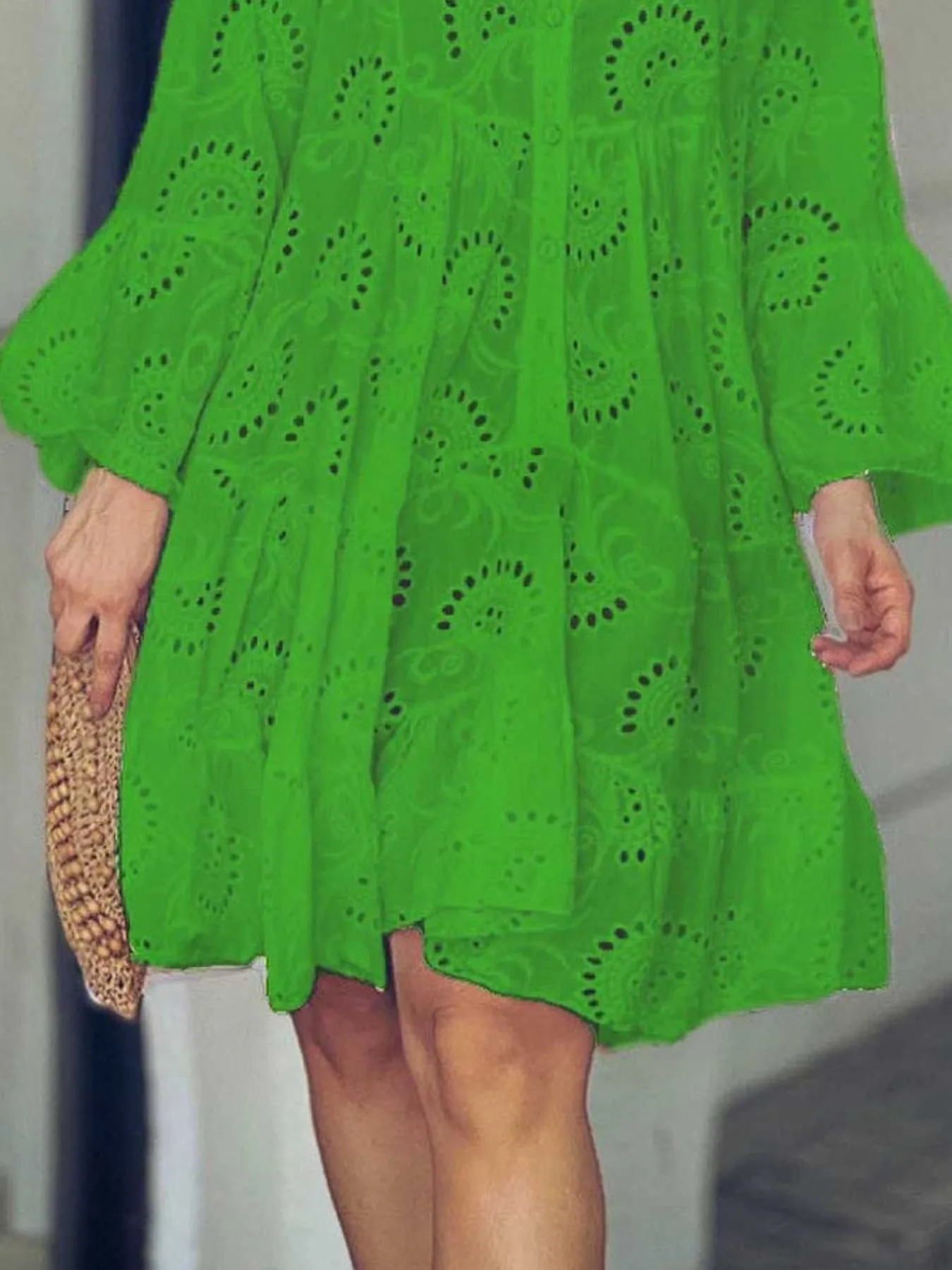 Full Size Eyelet Ruffled Hem Tiered Dress Plus Size - Image 17