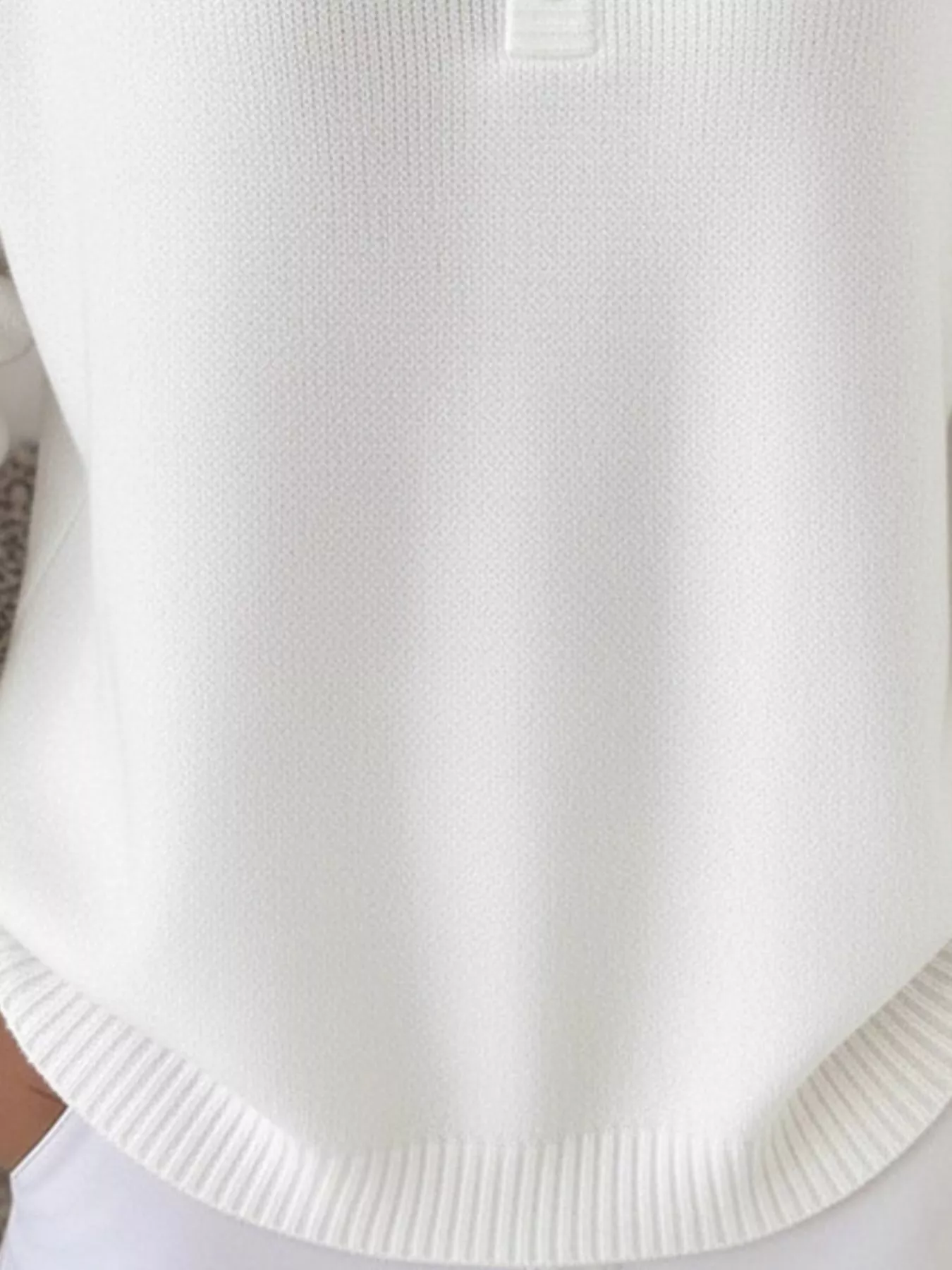 Full Size Half Button Long Sleeve Knit Top Plus Size - Image 3