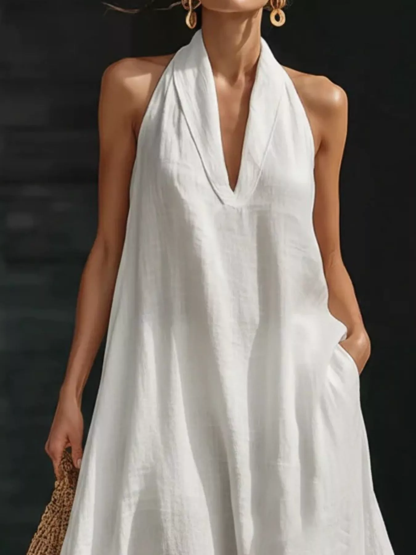 Full Size Halter Neck Sleeveless Maxi Dress Plus Size - Image 4