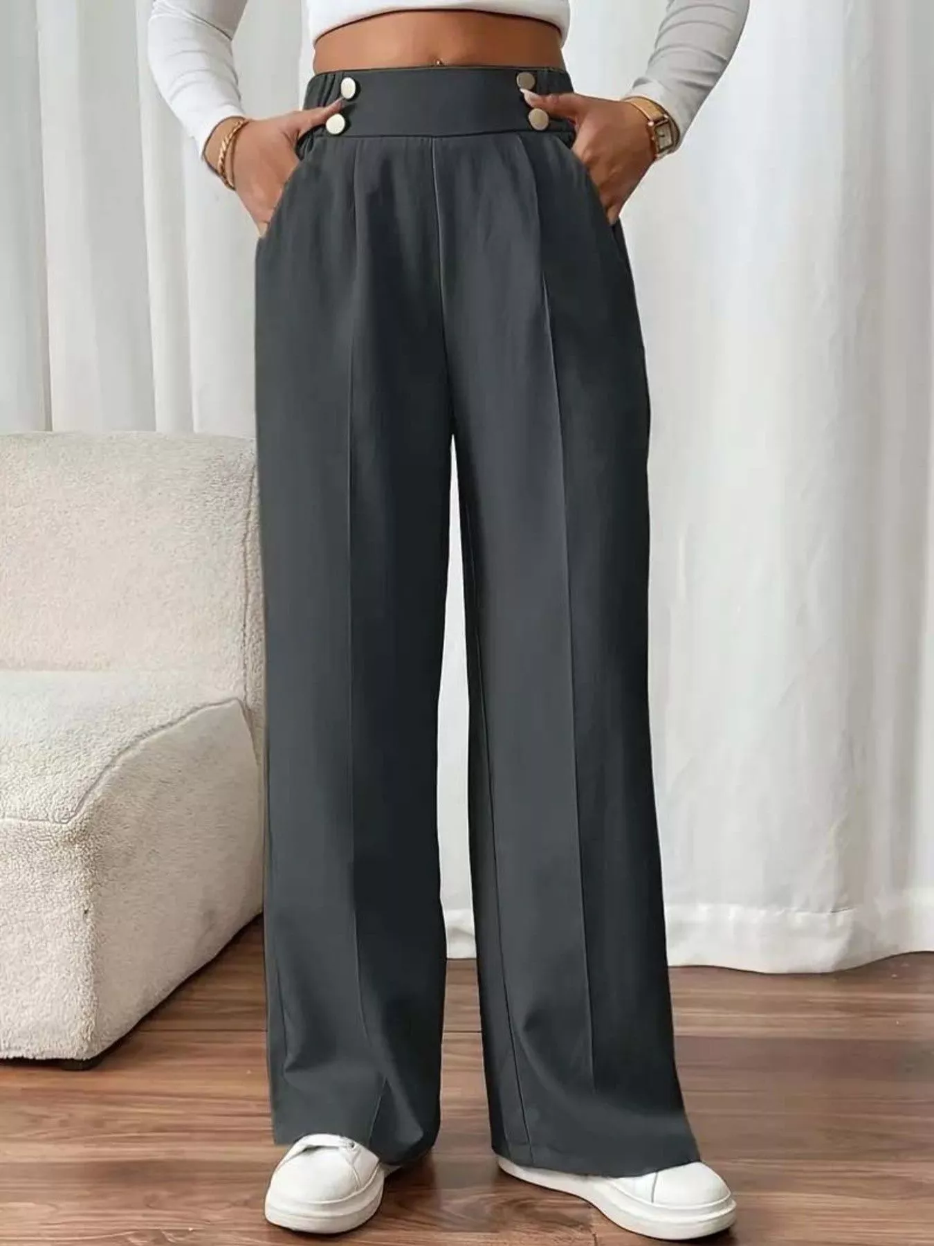 Full Size High-Waisted Wide-Leg Pants Plus Size - Image 11