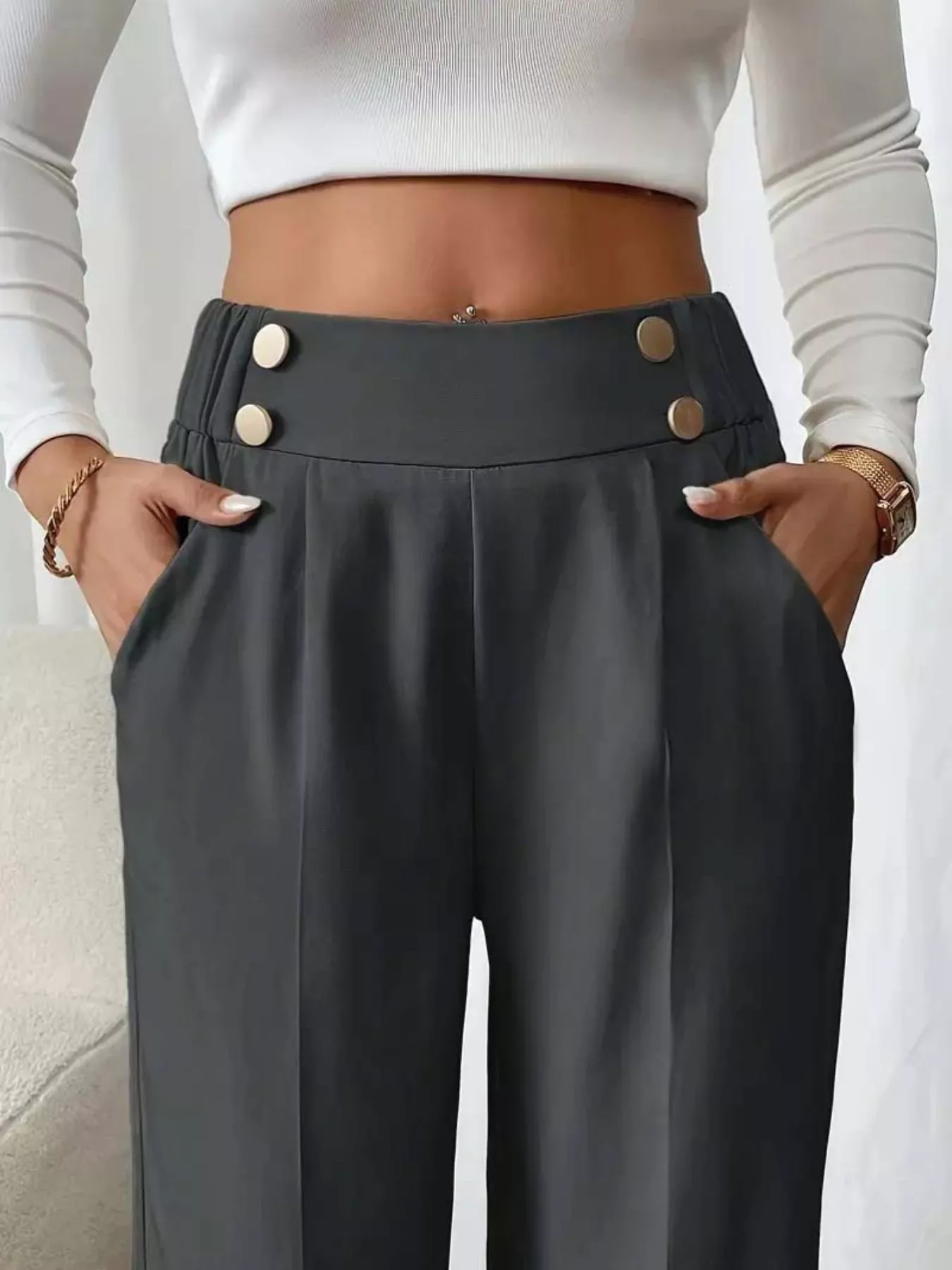Full Size High-Waisted Wide-Leg Pants Plus Size - Image 12