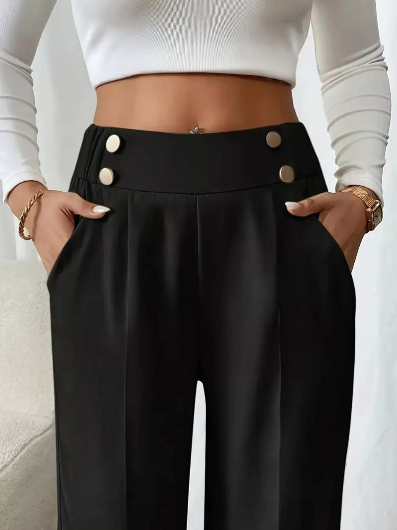 Full Size High-Waisted Wide-Leg Pants Plus Size - Image 8