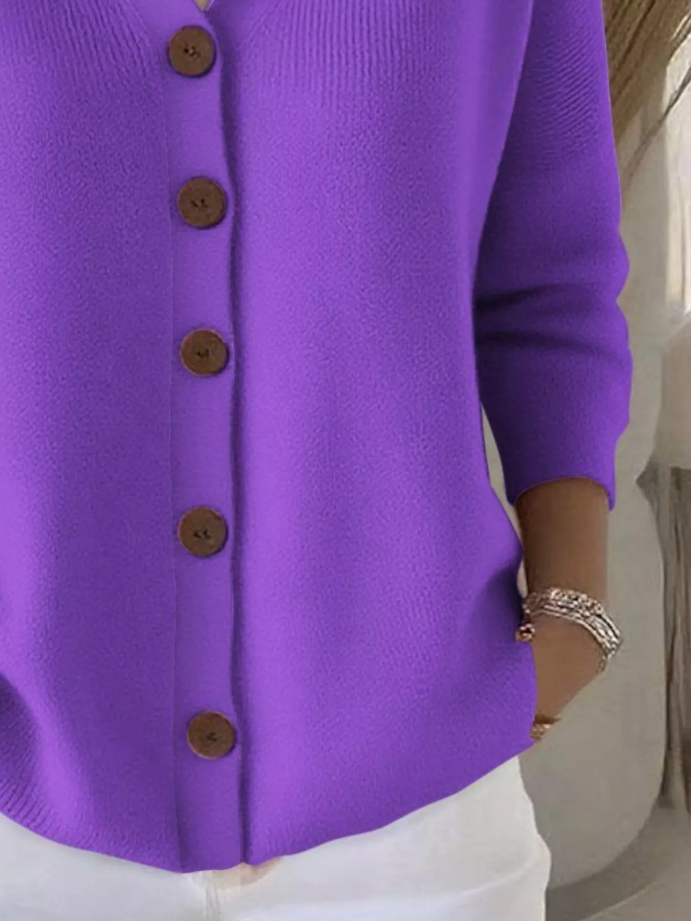 Full Size Hooded Button-Down Knit Cardigan Plus Size - Image 24