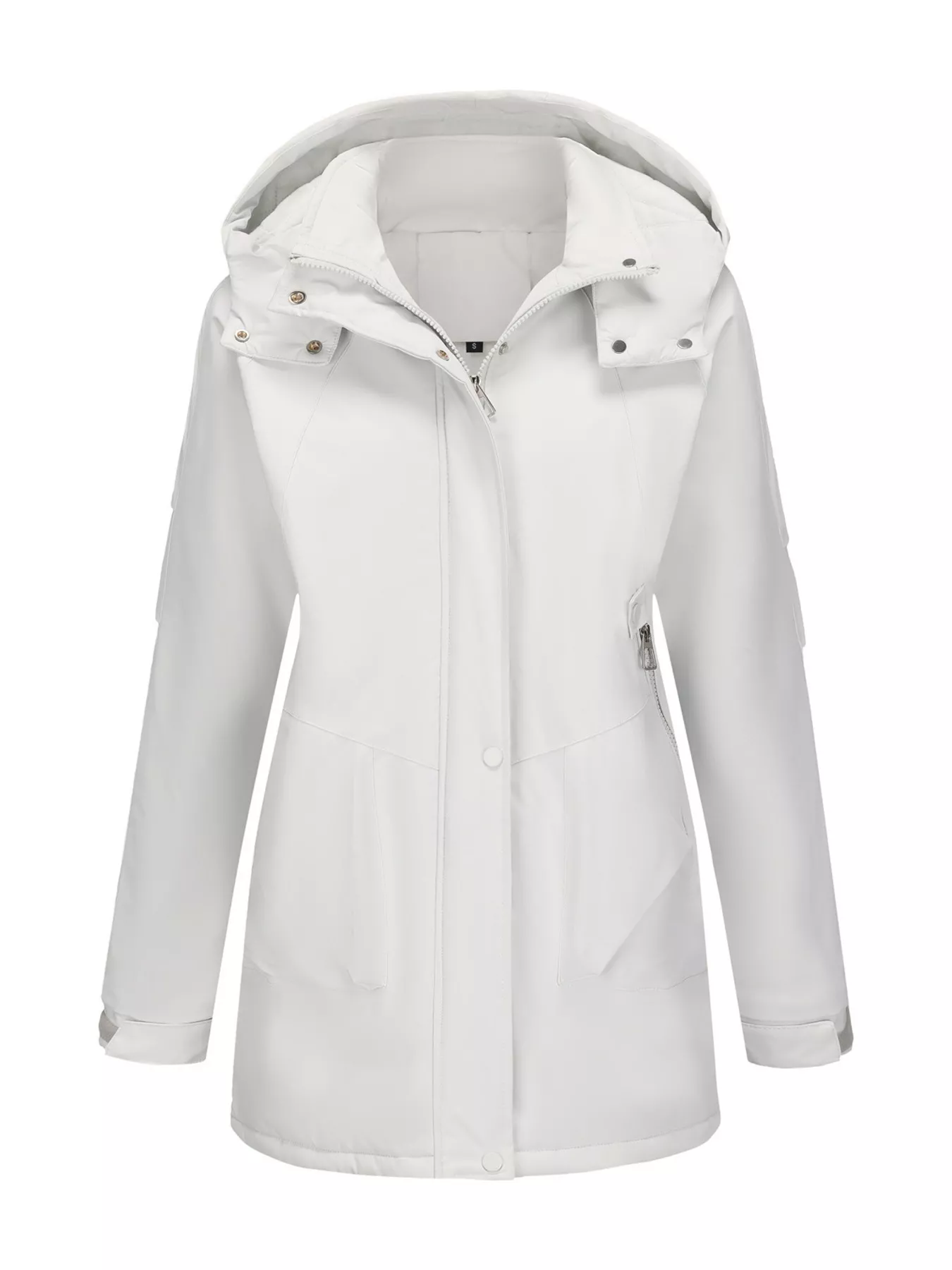 Full Size Hooded Mid-Length Windproof Outerwear Plus Size - Image 25