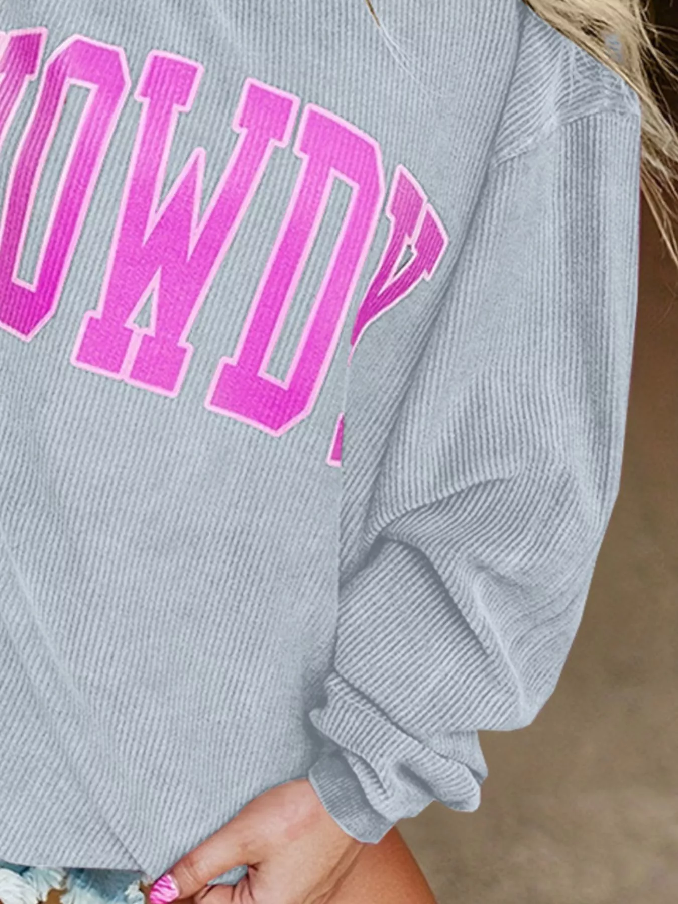 Full Size Howdy Round Neck Oversized Sweatshirt Plus Size - Image 14