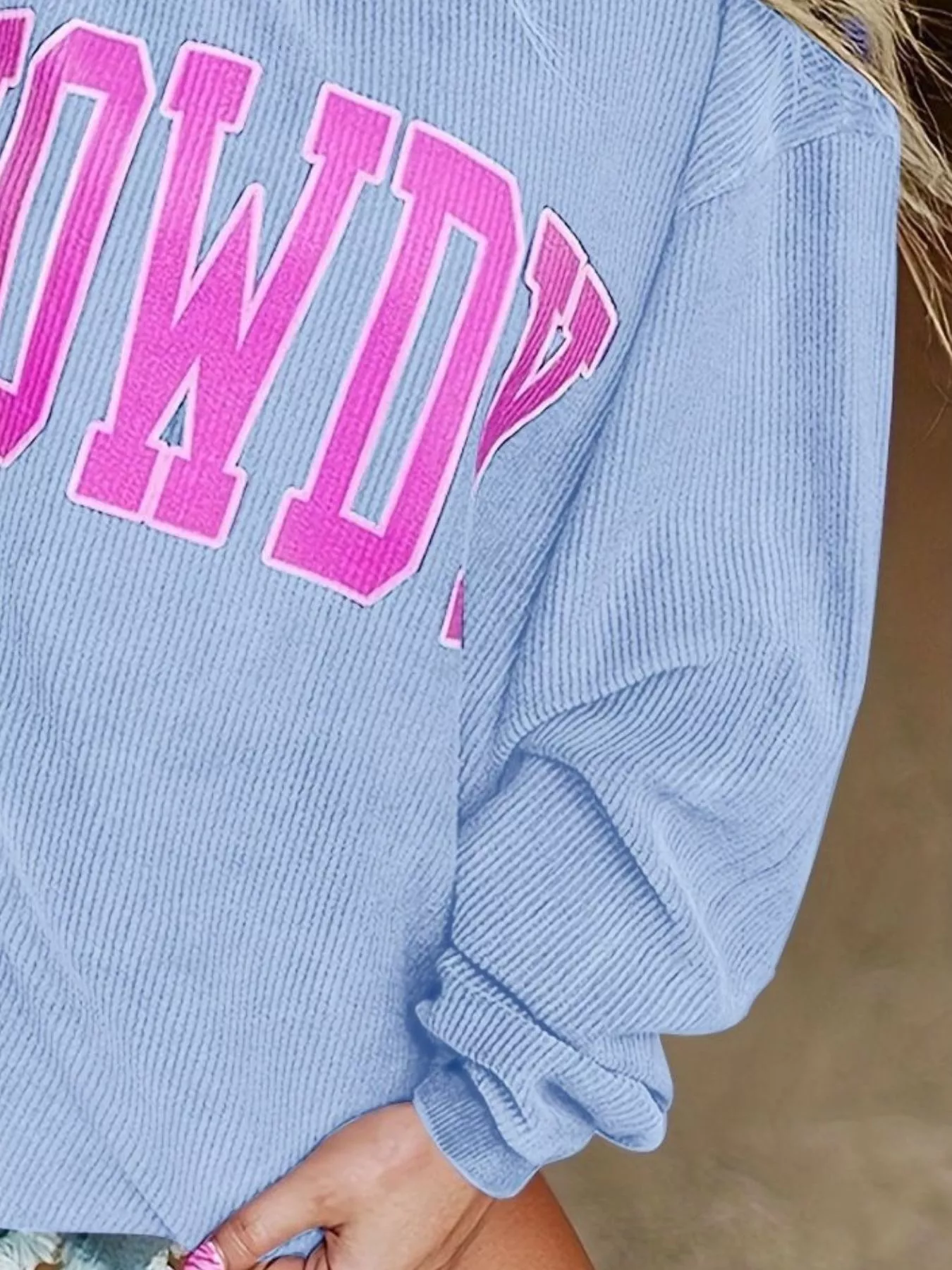 Full Size Howdy Round Neck Oversized Sweatshirt Plus Size - Image 8