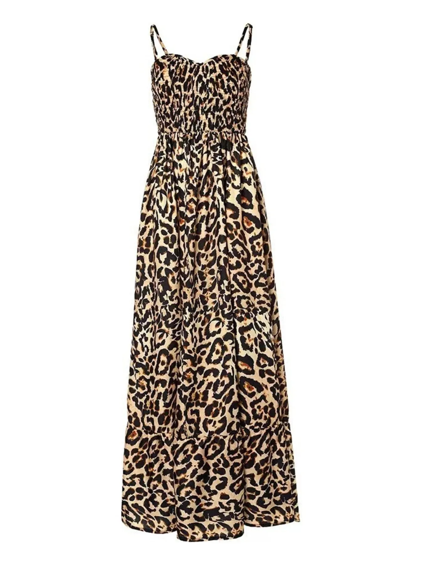 Full Size Leopard Print Spaghetti Strap Maxi Dress Plus Size - Image 9