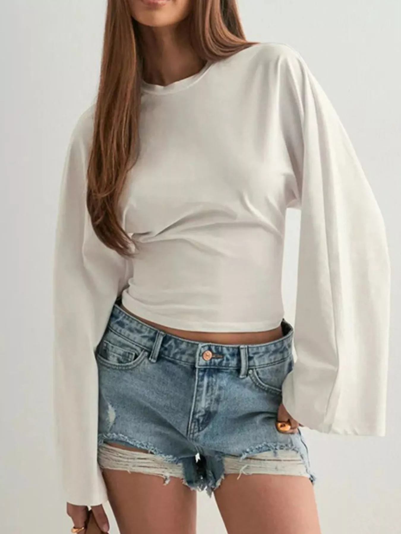 Full Size Long Sleeve Fitted T-Shirt Plus Size - Image 15