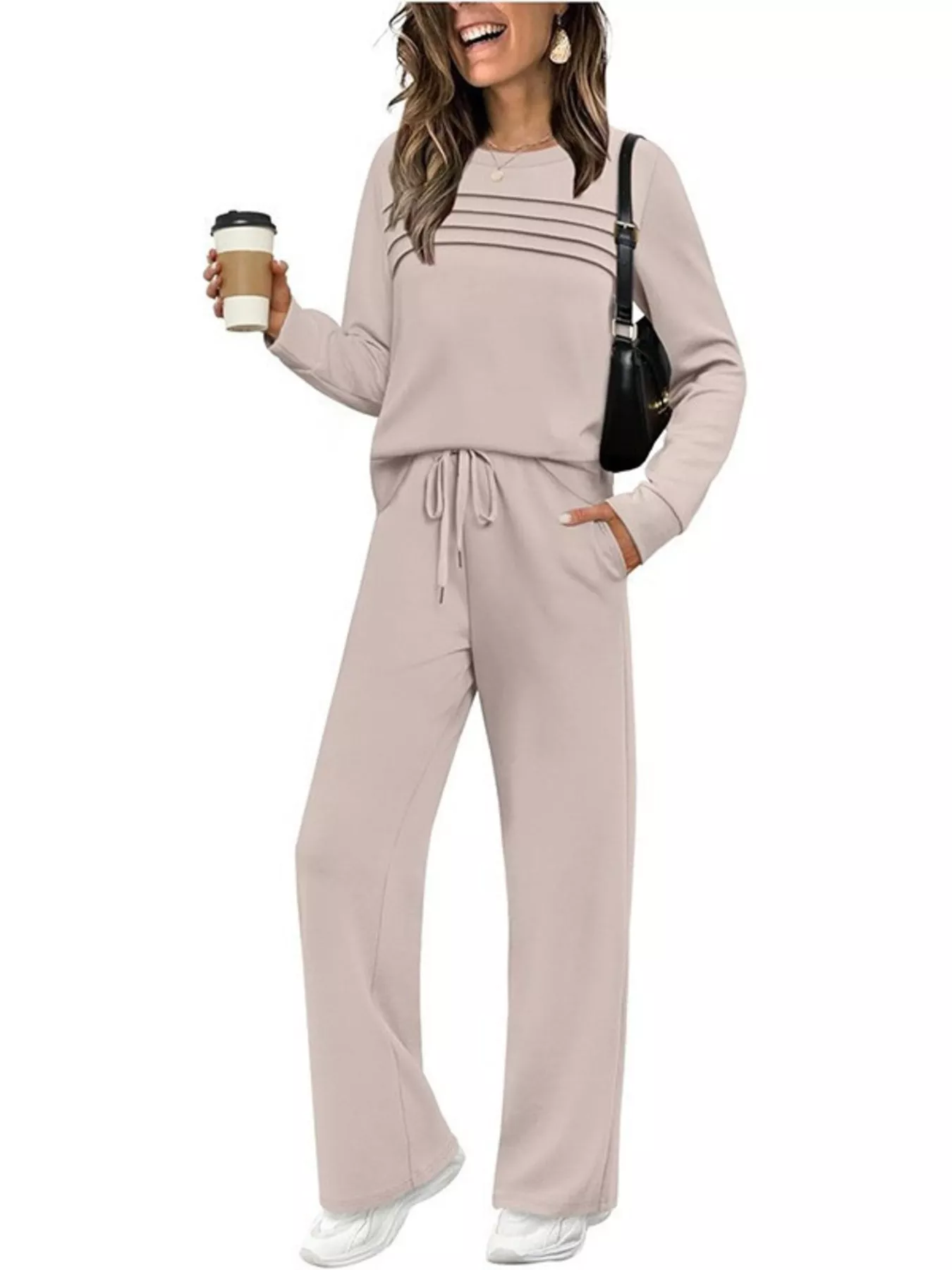 Full Size Long Sleeve Round Neck Top and Pants Set Plus Size - Image 13