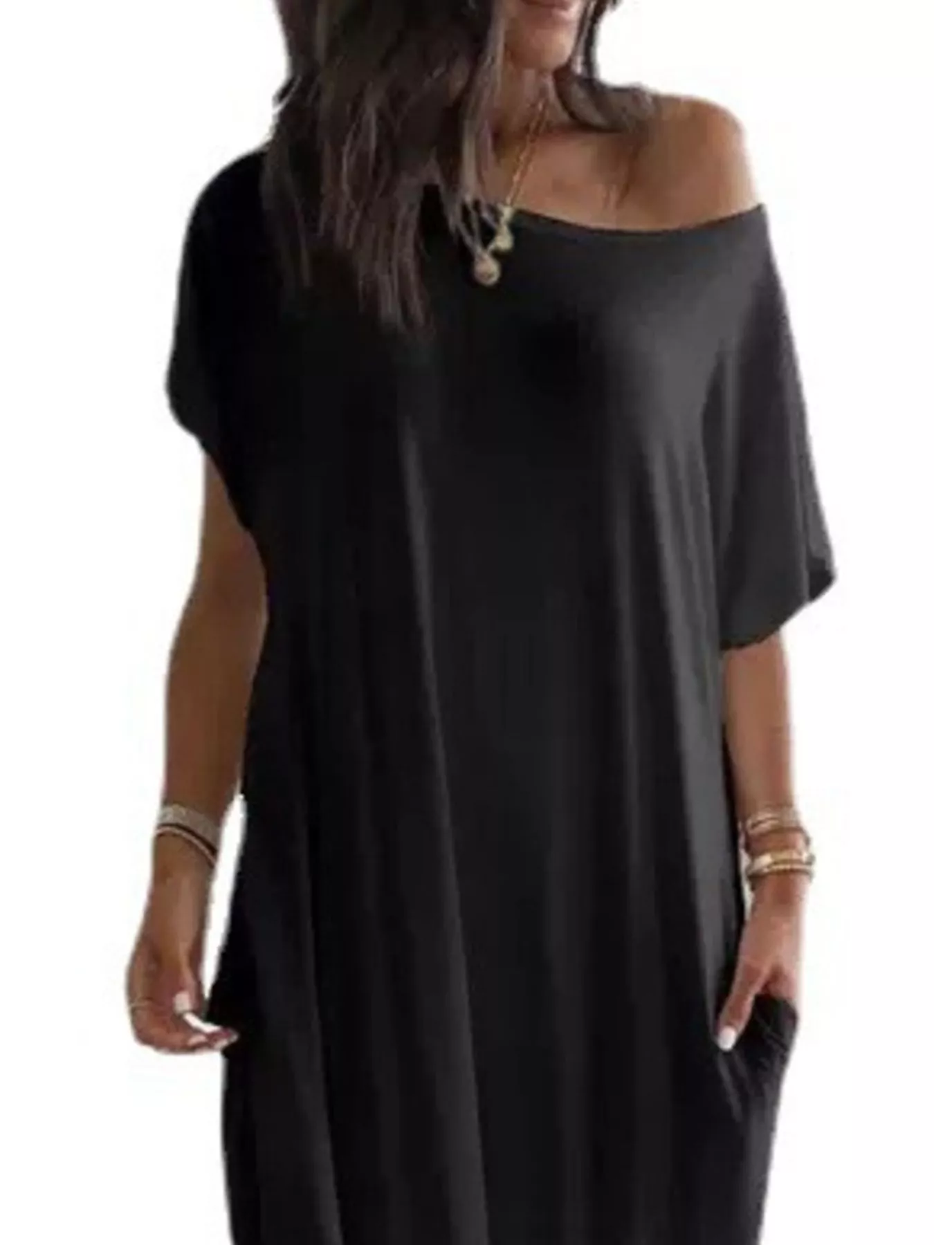 Full Size Loose Fit Maxi Dress with Pockets Plus Size - Image 5