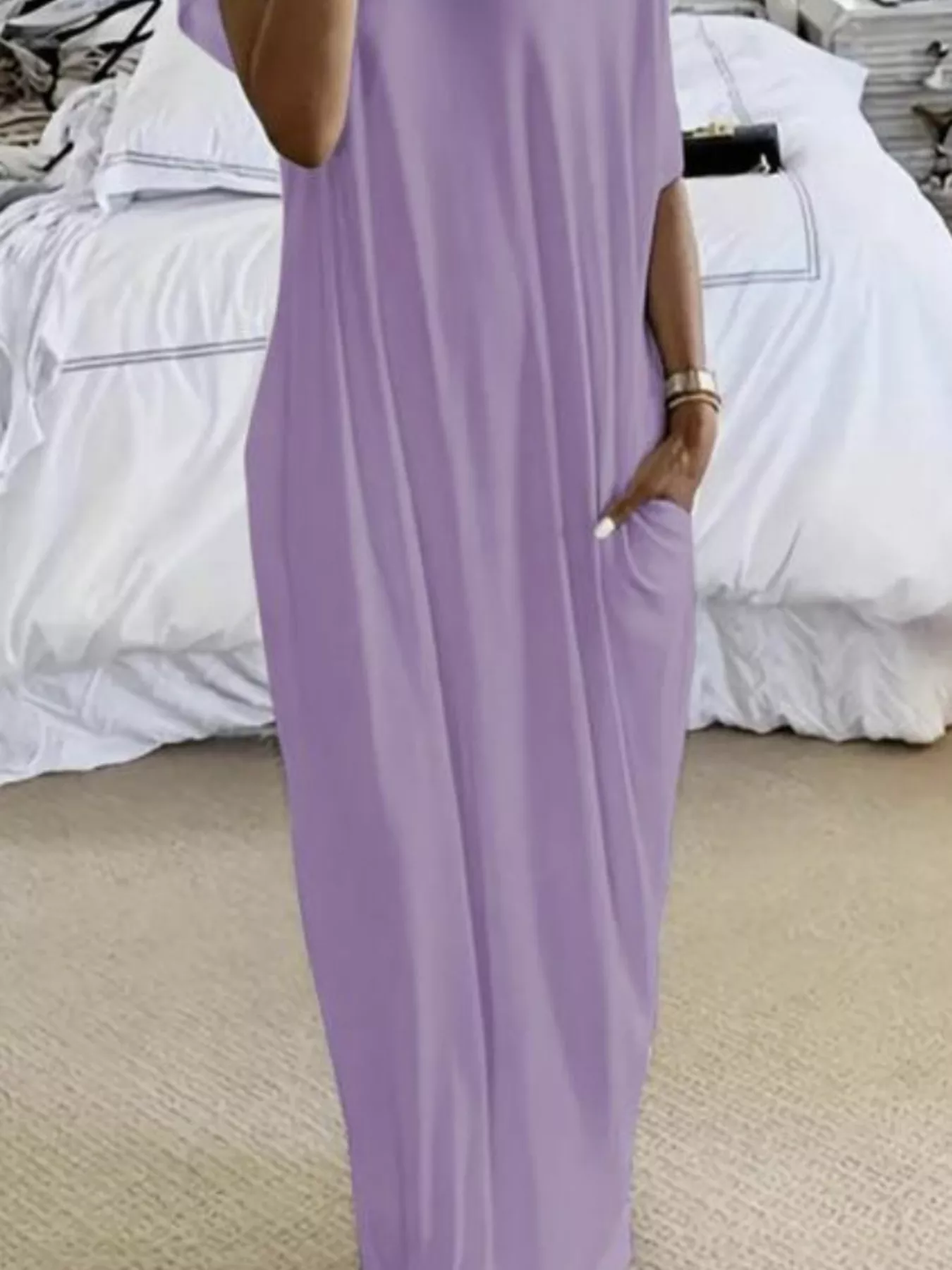 Full Size Loose Fit Maxi Dress with Pockets Plus Size - Image 9