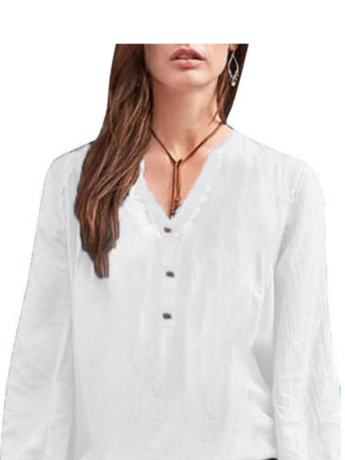 Full Size Notched Long Sleeve Blouse Plus Size - Image 14