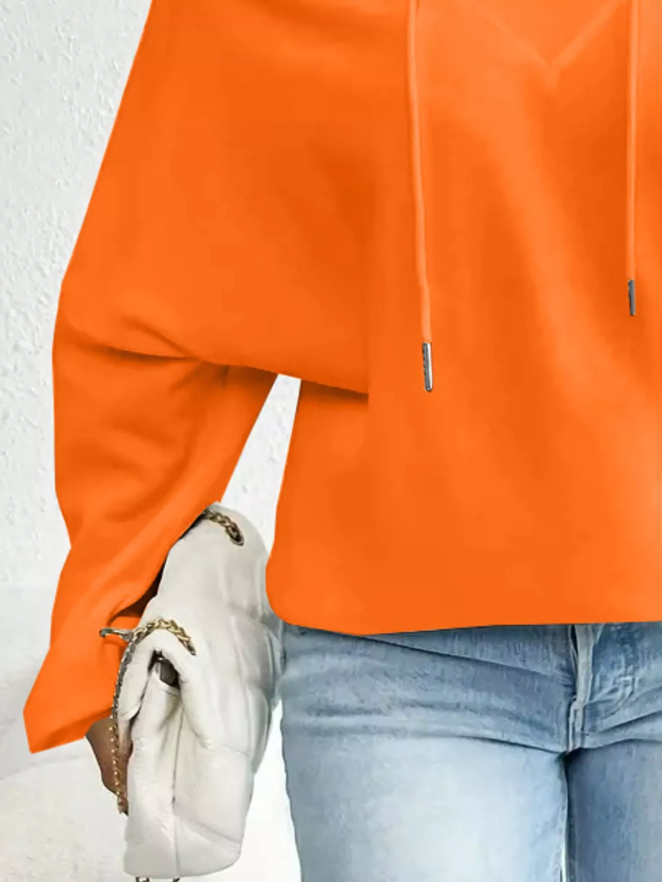 Full Size Off-Shoulder Drawstring Long Sleeve Top Plus Size - Image 21