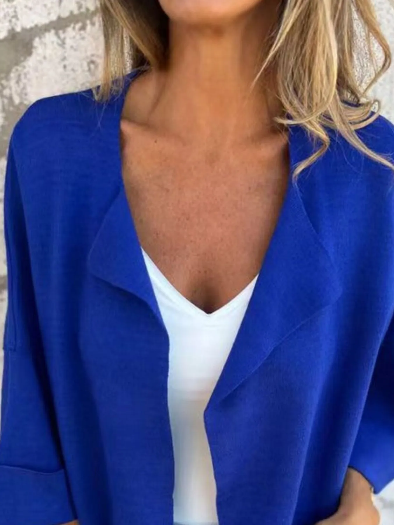 Full Size Open Front 3/4 Sleeve Cardigan Plus Size - Image 17
