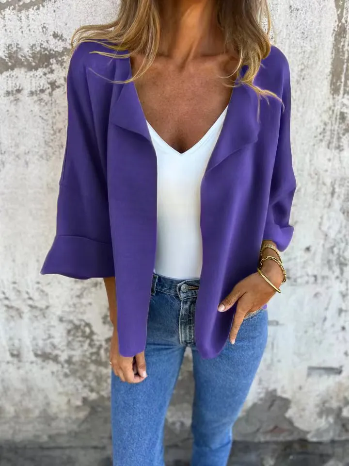 Full Size Open Front 3/4 Sleeve Cardigan Plus Size - Image 22