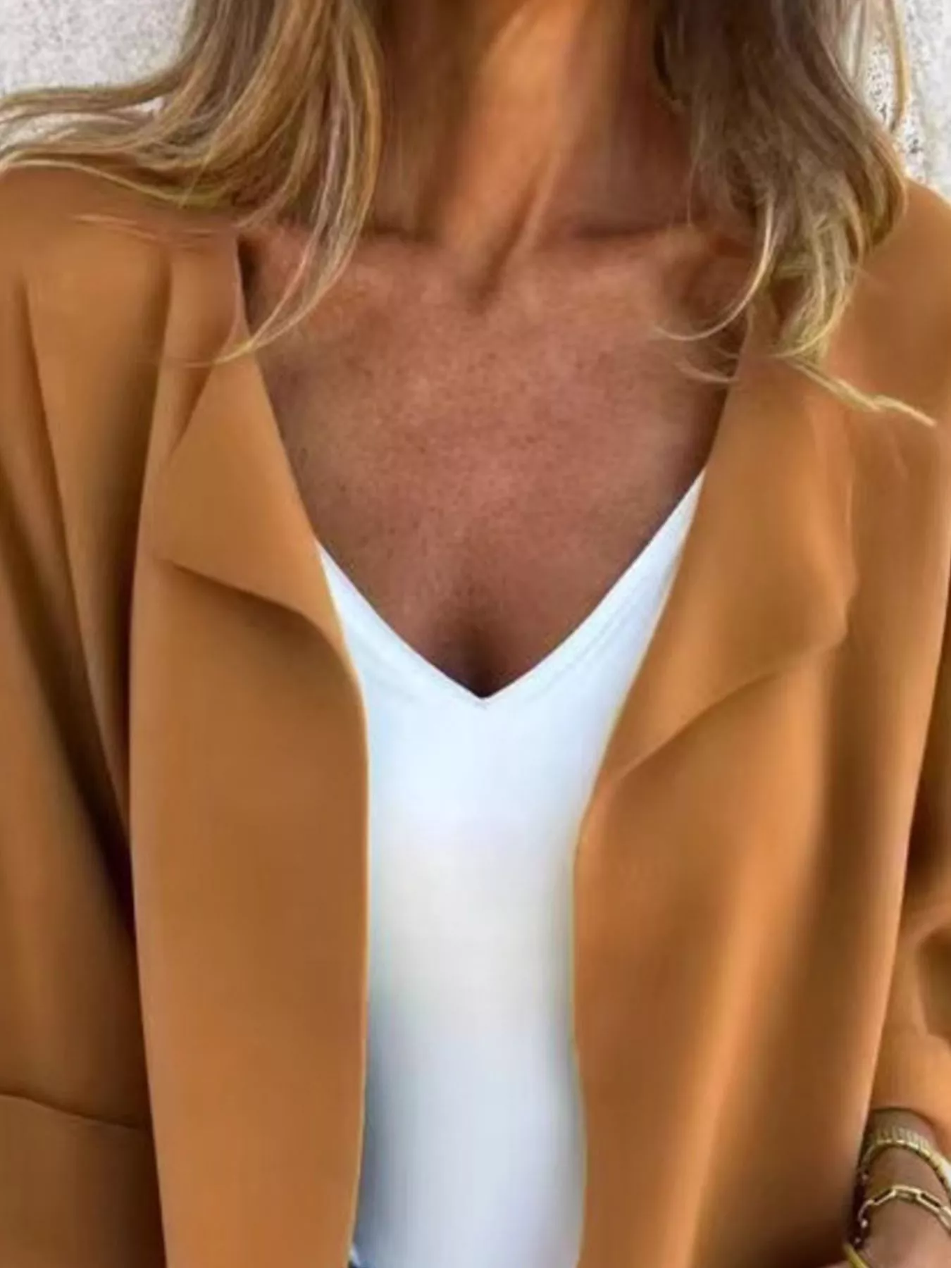 Full Size Open Front 3/4 Sleeve Casual Cardigan Plus Size - Image 11