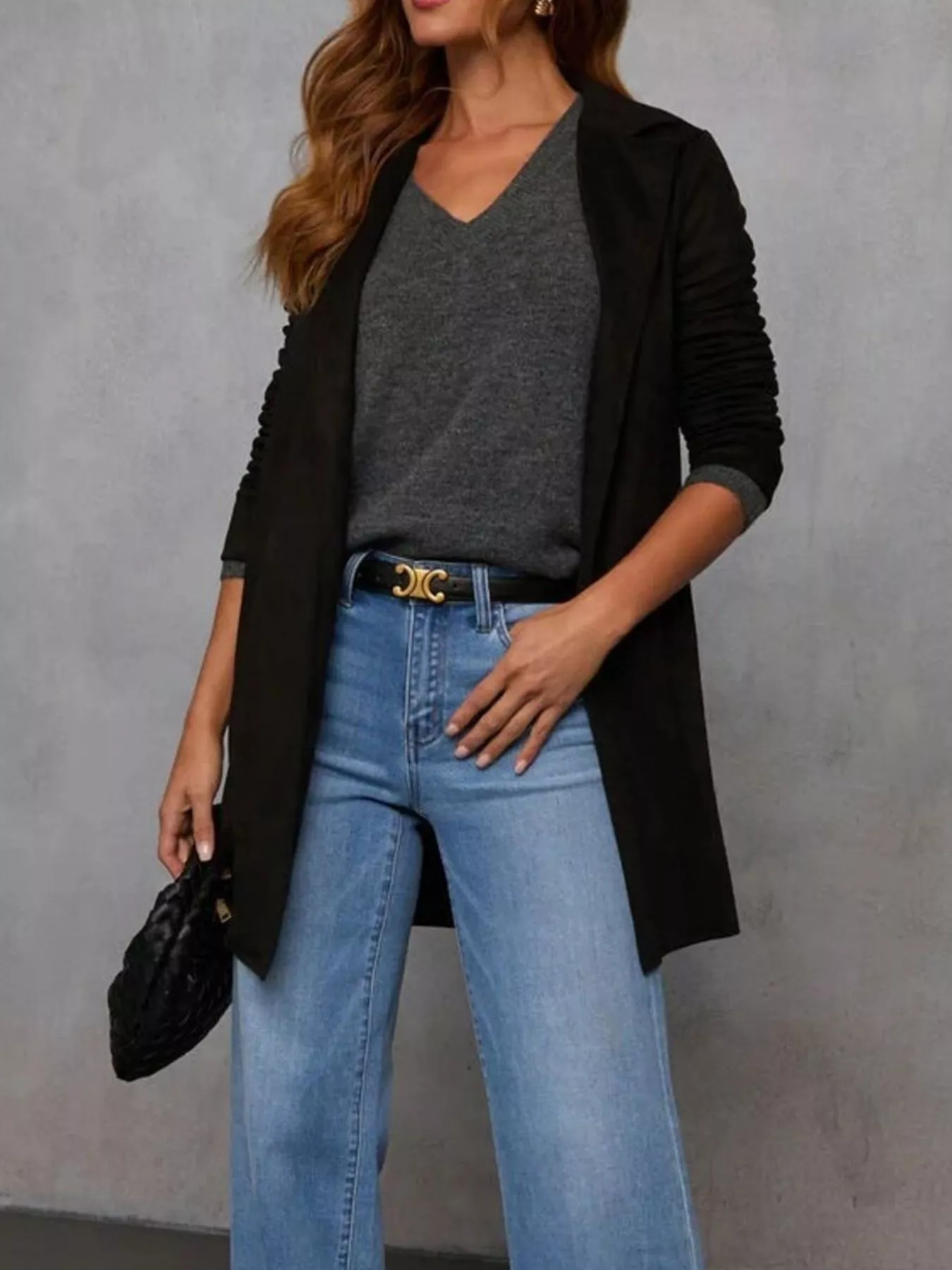 Full Size Open Front Longline Outerwear Plus Size - Image 11