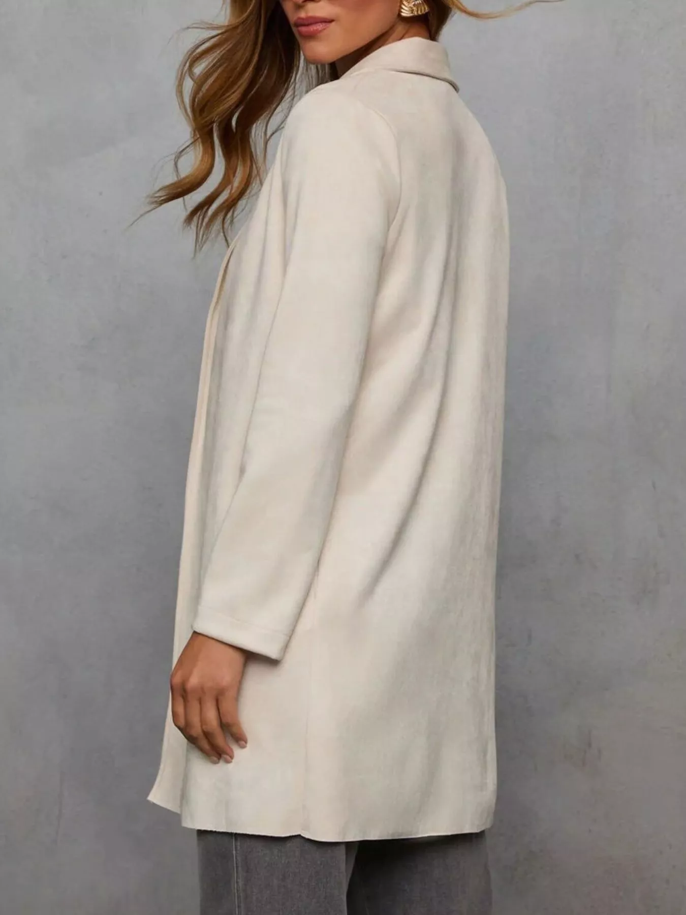 Full Size Open Front Longline Outerwear Plus Size - Image 4