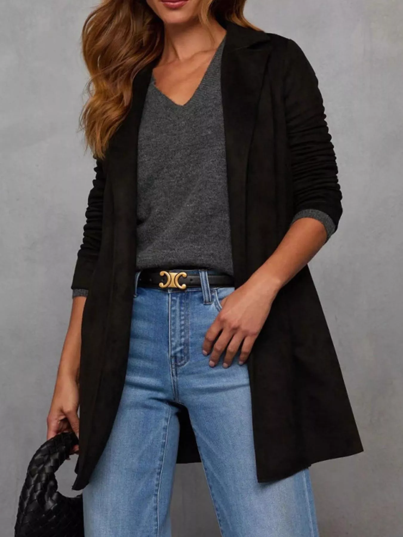 Full Size Open Front Longline Outerwear Plus Size - Image 7
