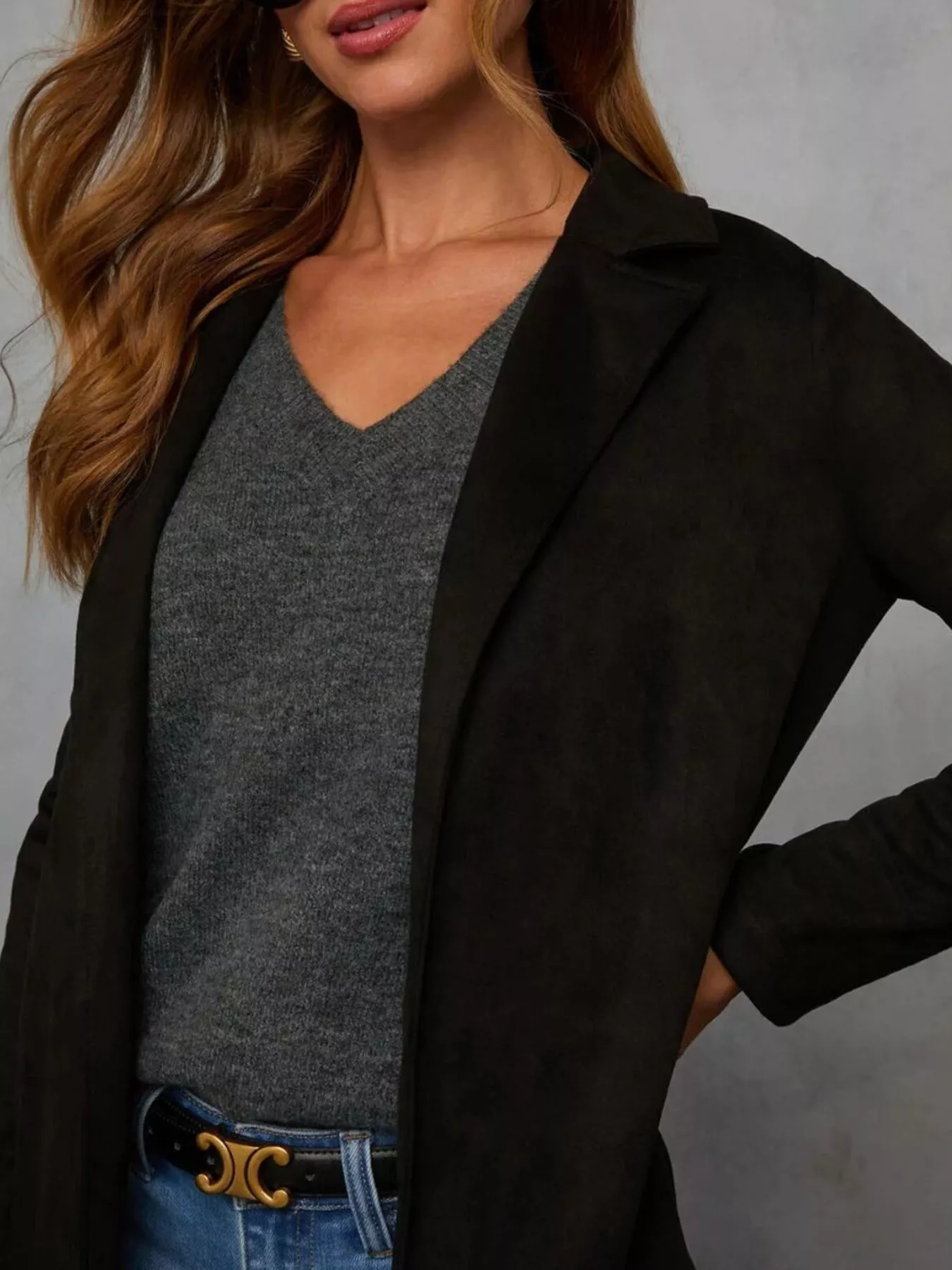 Full Size Open Front Longline Outerwear Plus Size - Image 8