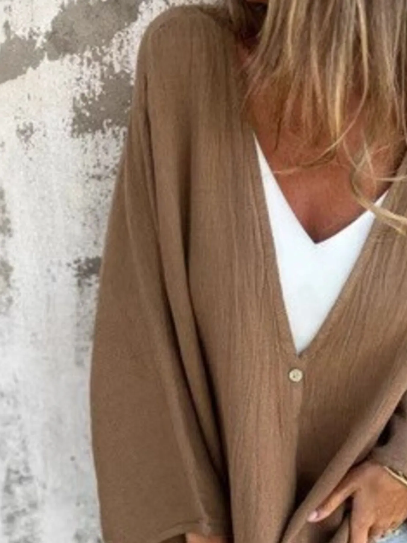 Full Size Oversized Button-Up Cardigan Plus Size - Image 8