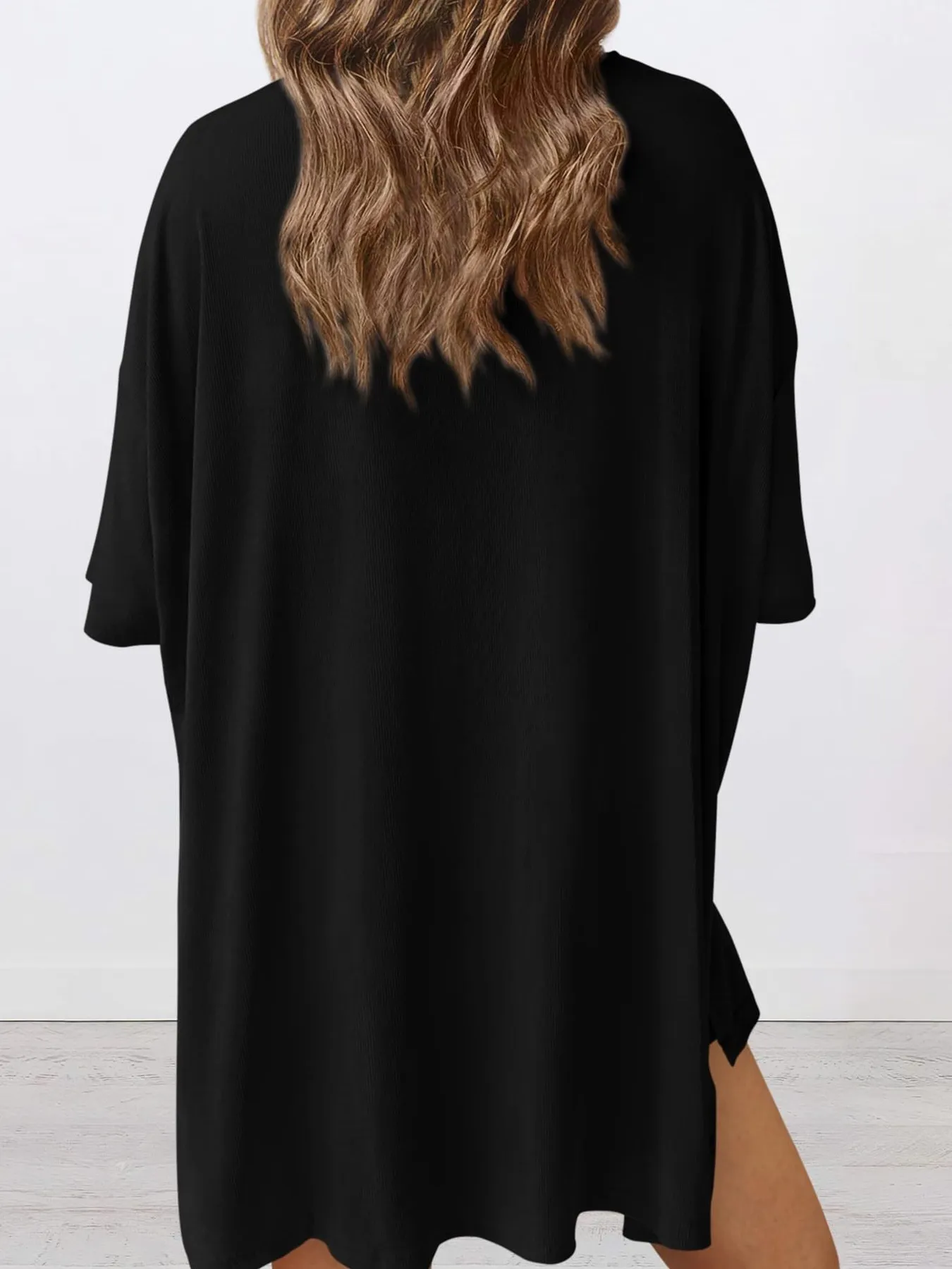 Full Size Oversized Round Neck Top and Shorts Set Plus Size - Image 10