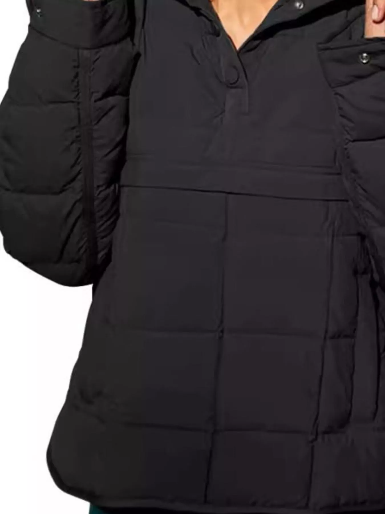 Full Size Quarter Snap Hooded Puffer Top Plus Size - Image 9