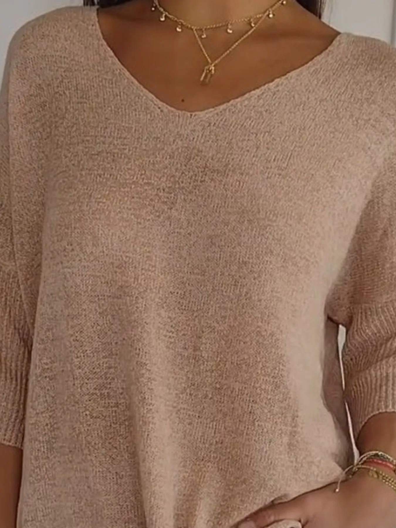 Full Size Relaxed Fit Ribbed Hem Sweater Plus Size - Image 5