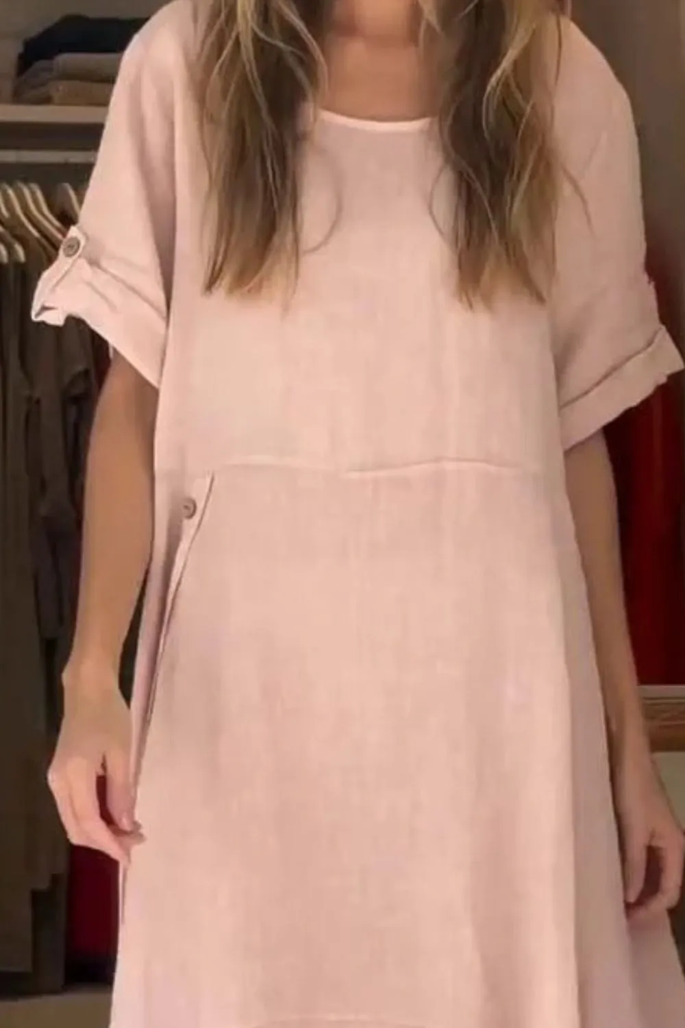 Full Size Relaxed Fit Short Sleeves Dress Plus Size - Image 8
