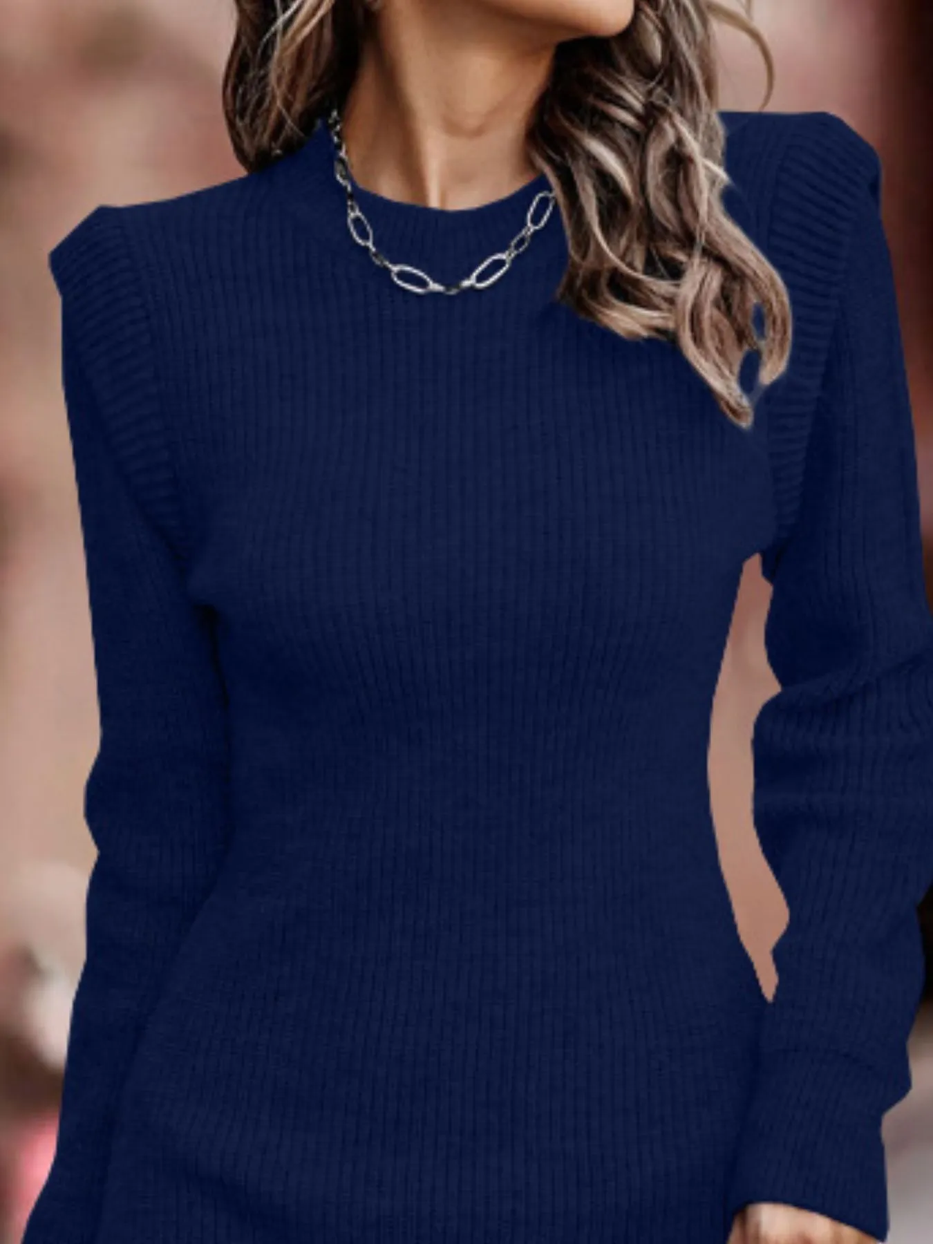 Full Size Ribbed Knit Bodycon Sweater Dress Plus Size - Image 17
