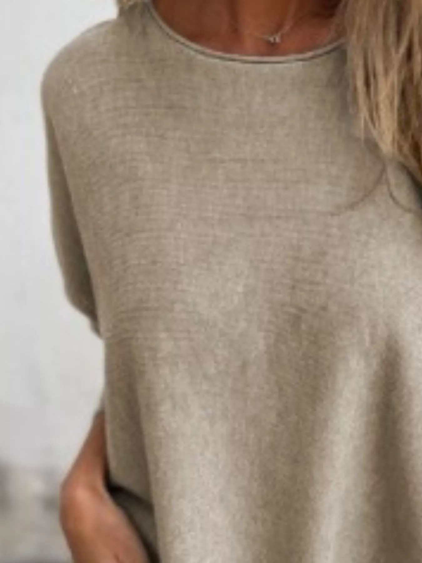 Full Size Round Neck Long Sleeve Knit Top with Lace Trim Plus Size - Image 14