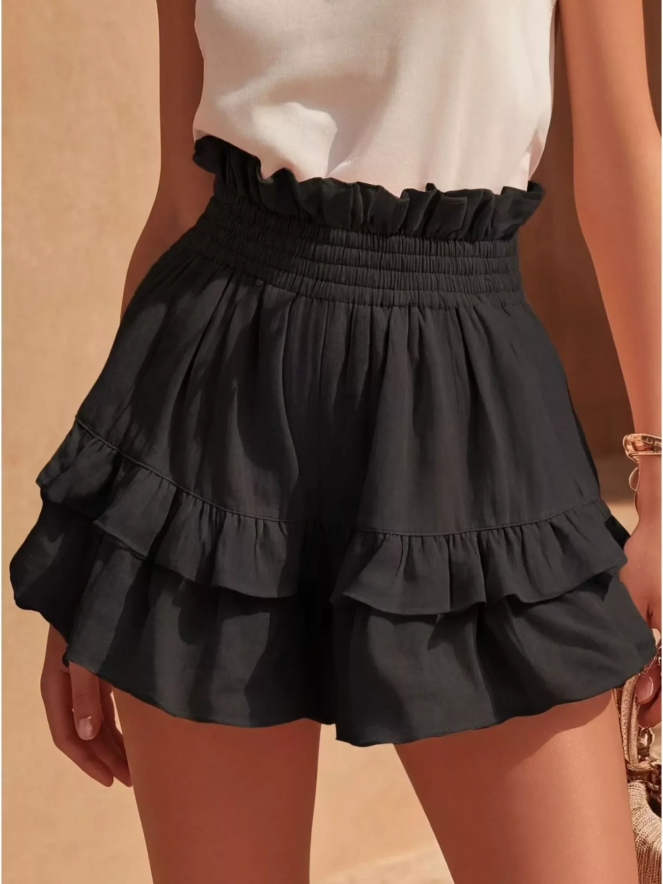 Full Size Ruffled High-Waisted Shorts Plus Size - Image 3