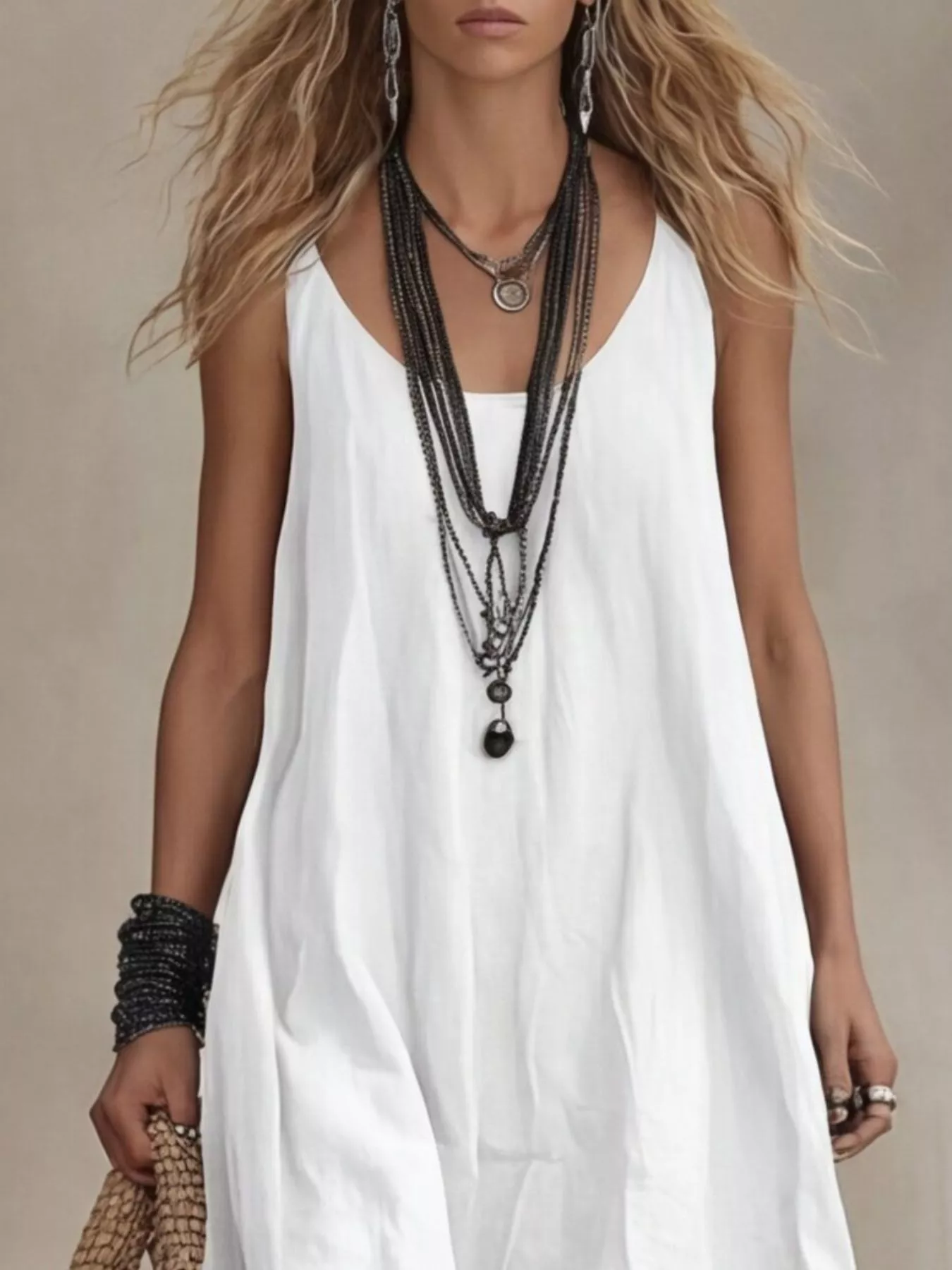 Full Size Scoop Neck Sleeveless Maxi Dress Plus Size - Image 2