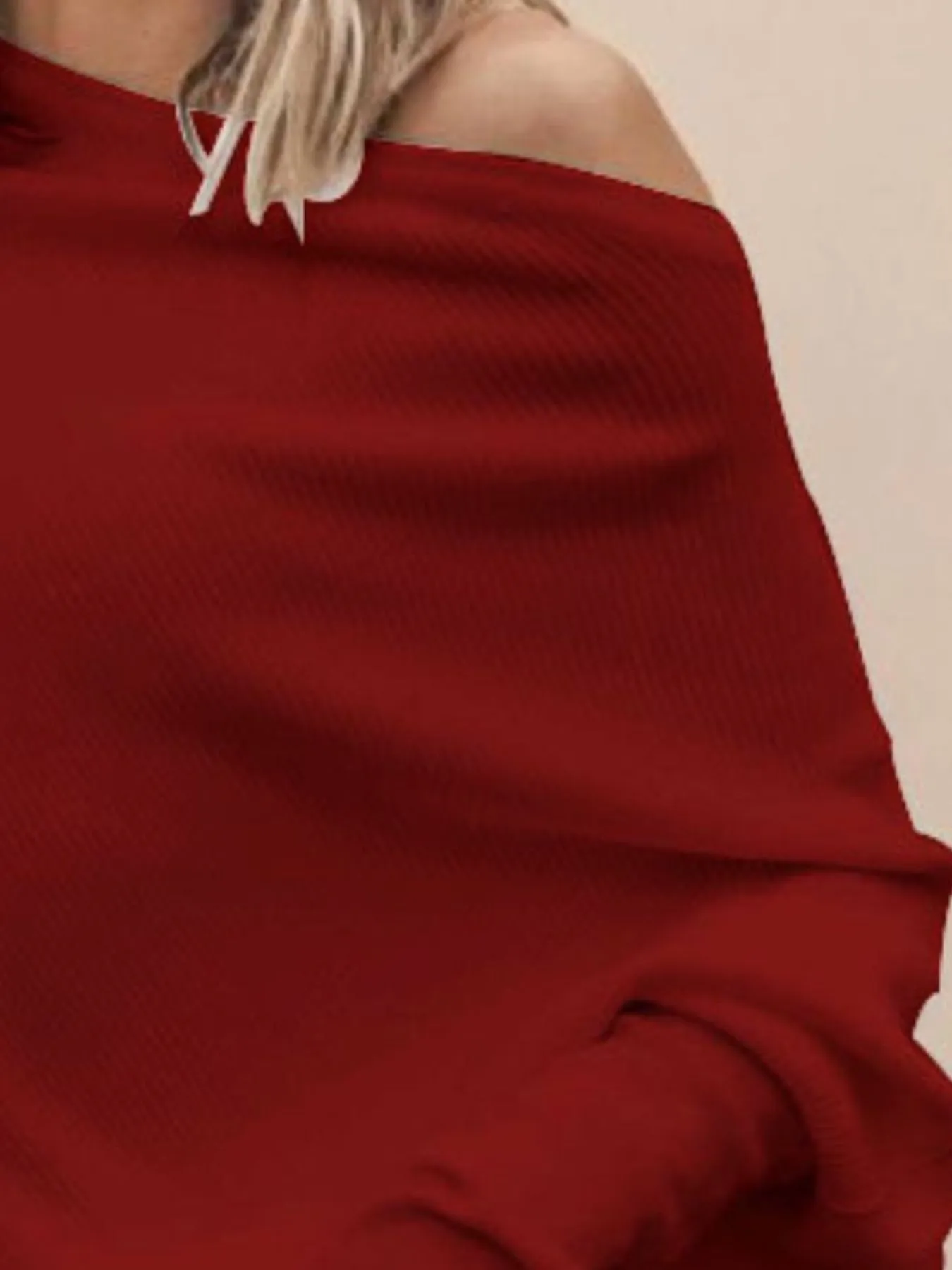 Full Size Single Shoulder Ribbed Knit Top Plus Size - Image 16