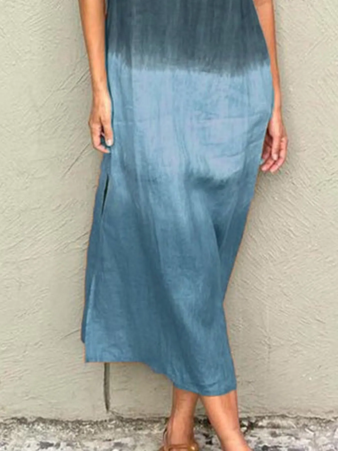 Full Size Sleeveless Gradient Tank Midi Dress Plus Size - Image 3