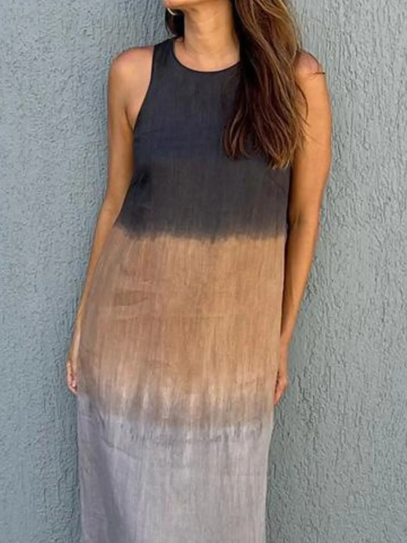 Full Size Sleeveless Gradient Tank Midi Dress Plus Size - Image 8