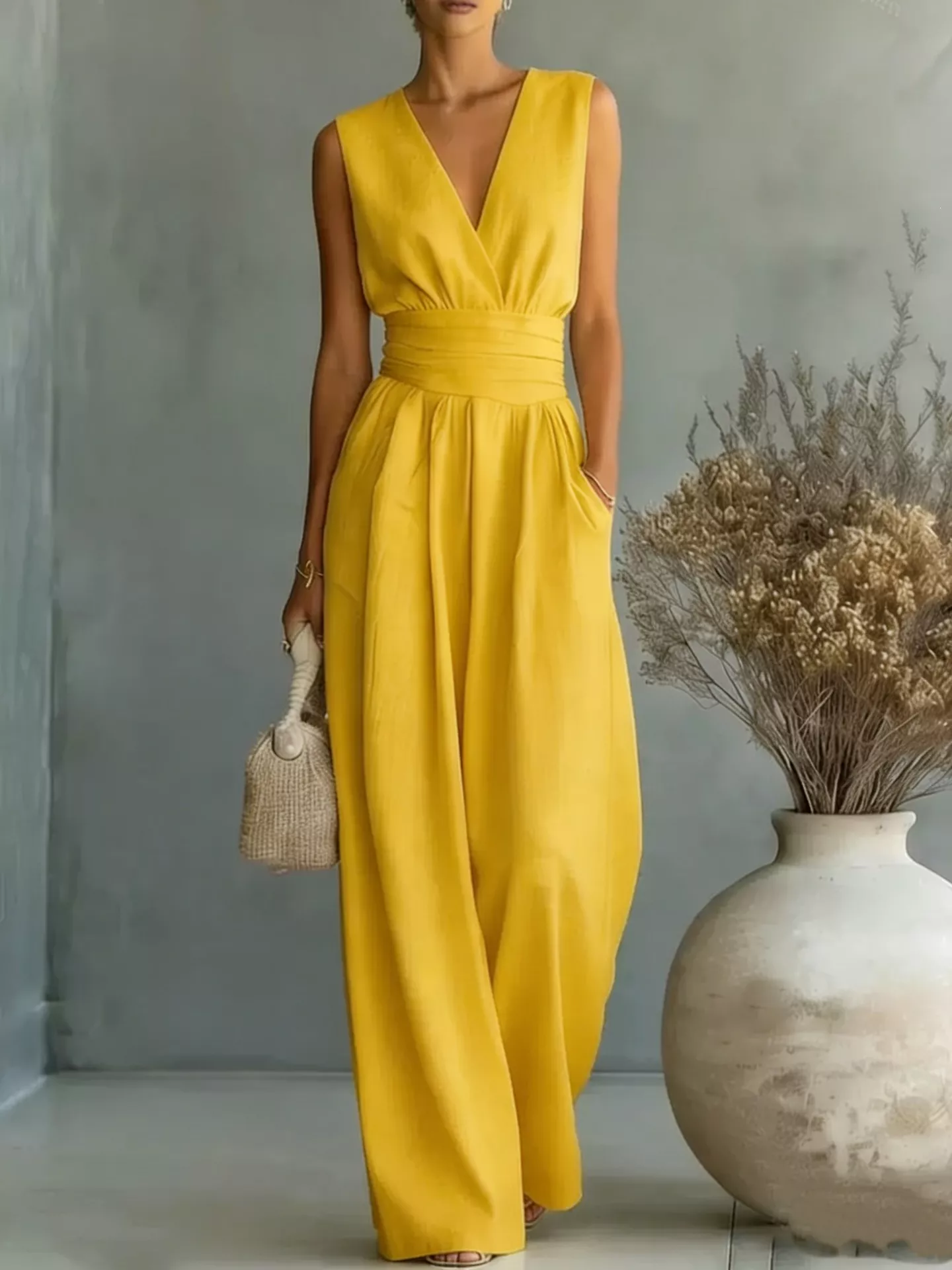Full Size Sleeveless Wide-Leg Jumpsuit Plus Size - Image 8