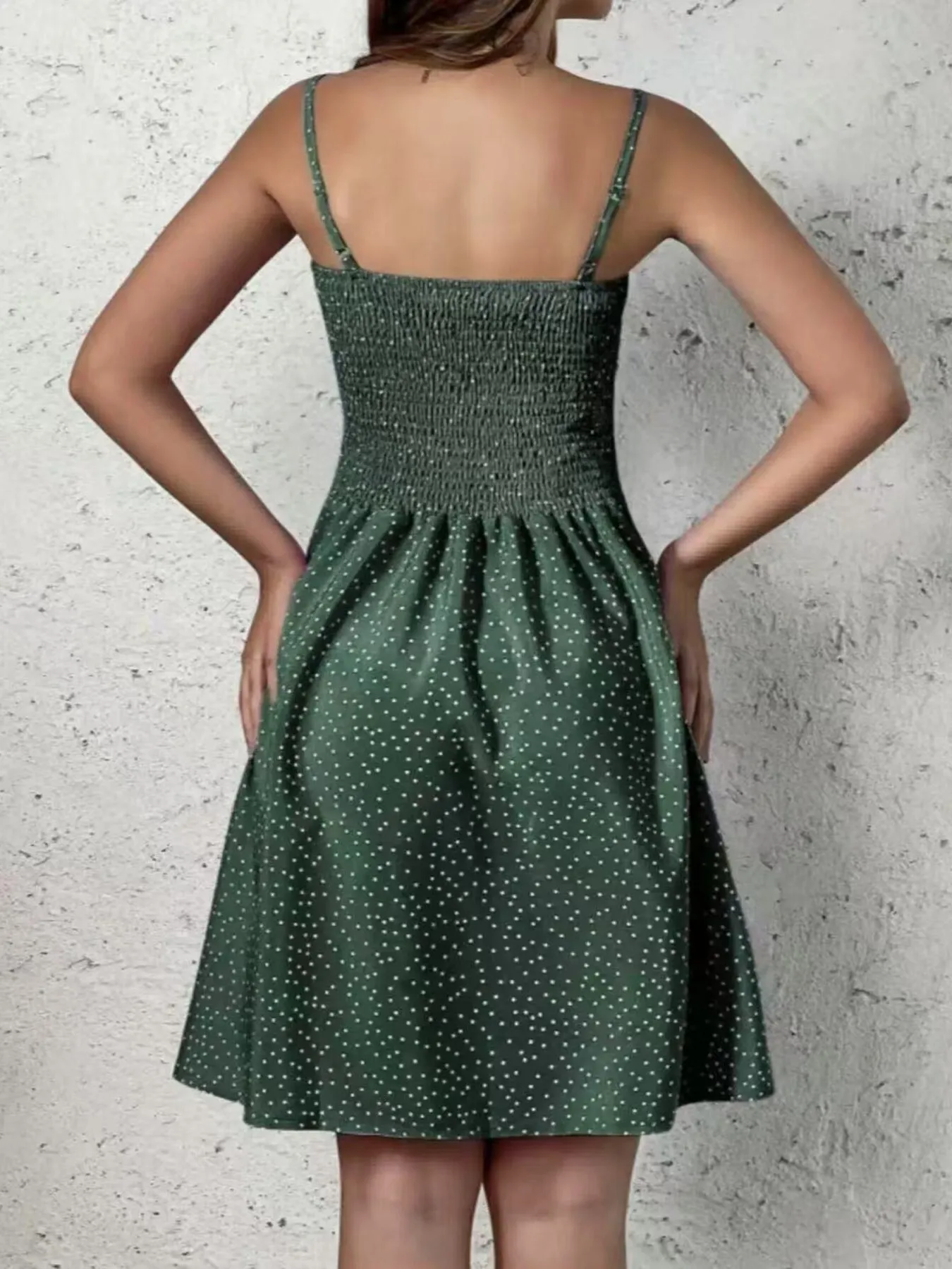 Full Size Smocked Square Neck Cami Dress Plus Size - Image 15