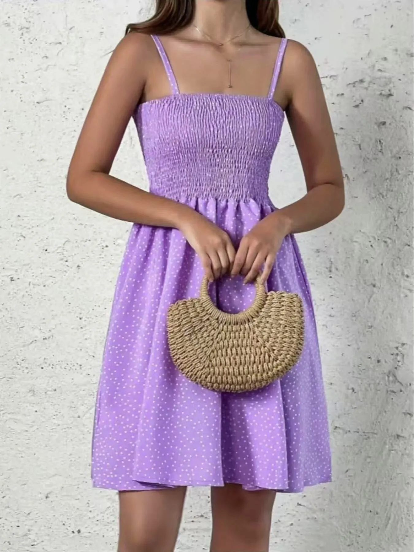Full Size Smocked Square Neck Cami Dress Plus Size - Image 24