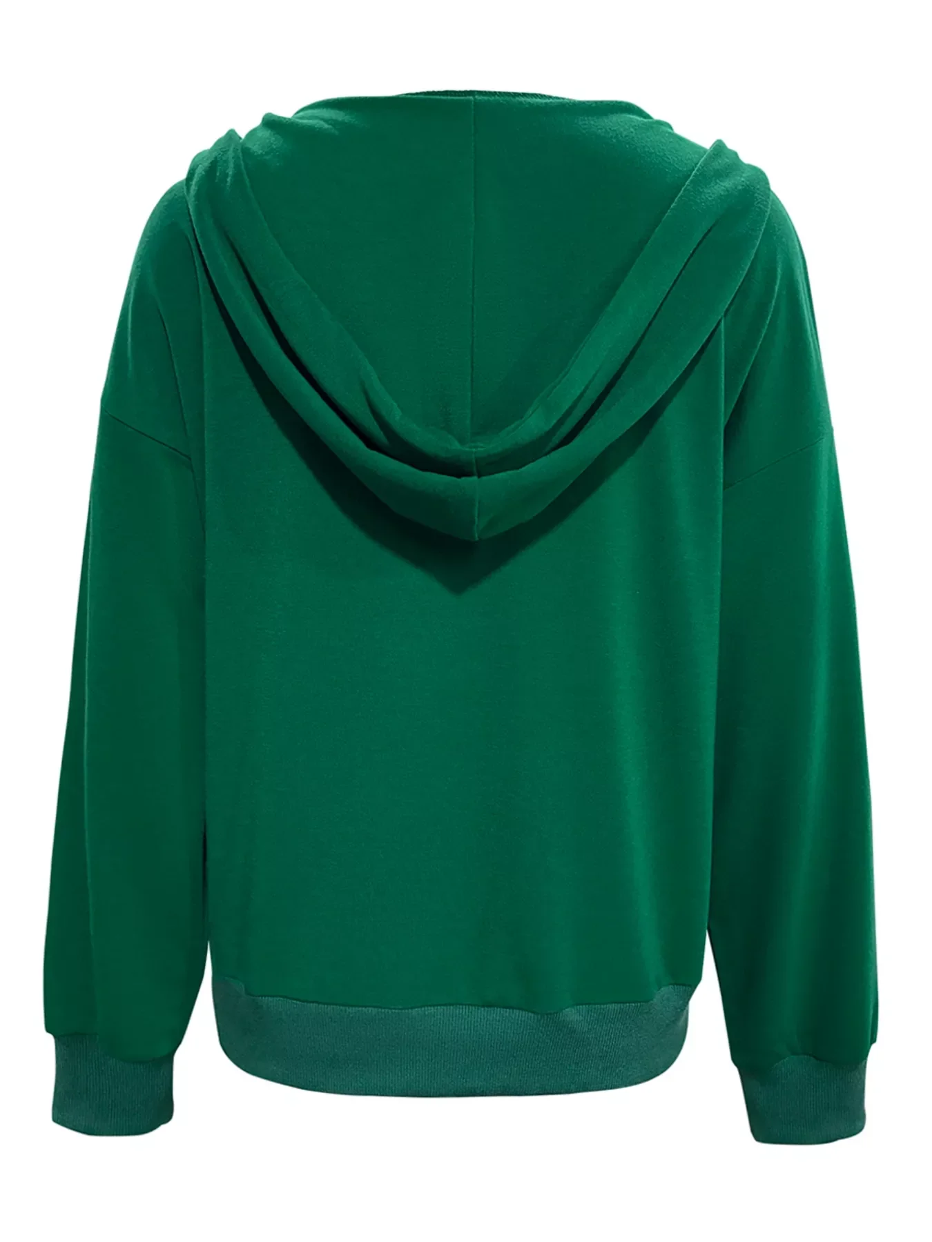 Full Size Snap-Down Hoodie with Kangaroo Pocket Plus Size - Image 4