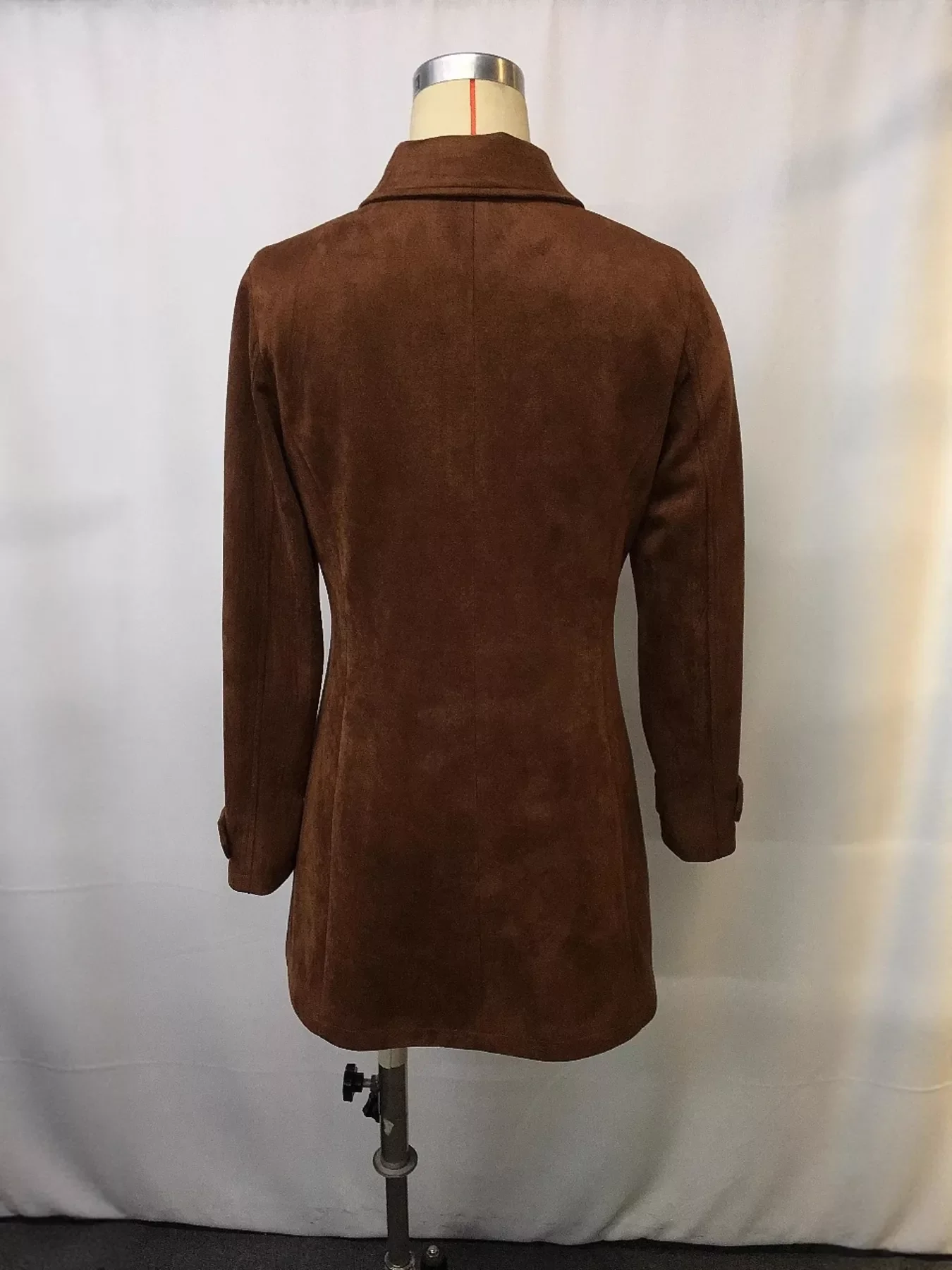 Full Size Suede Button-Down Jacket Plus Size - Image 5