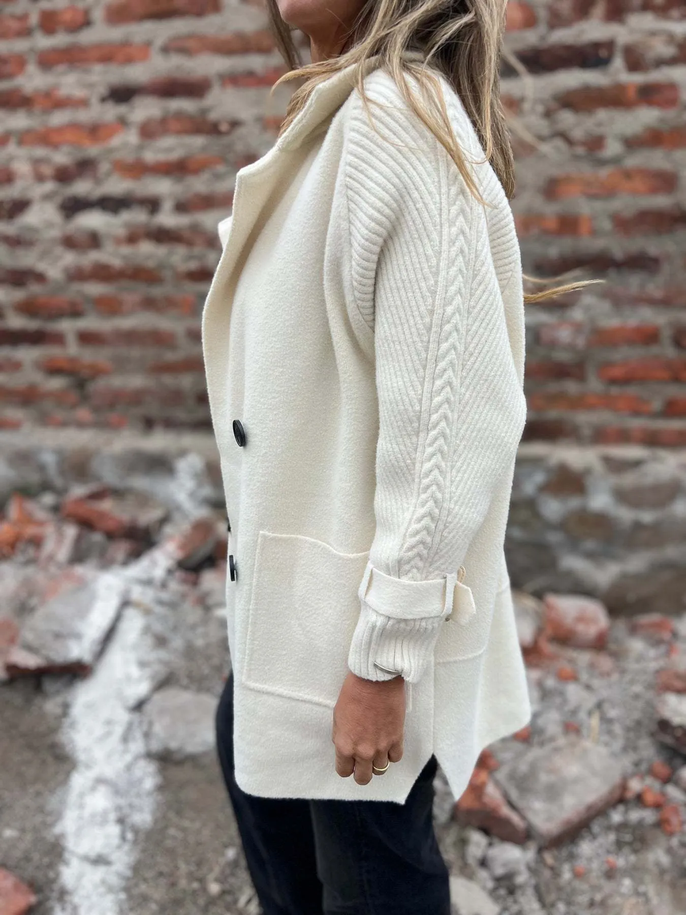Full Size Texture Knit Longline Coat Plus Size - Image 16