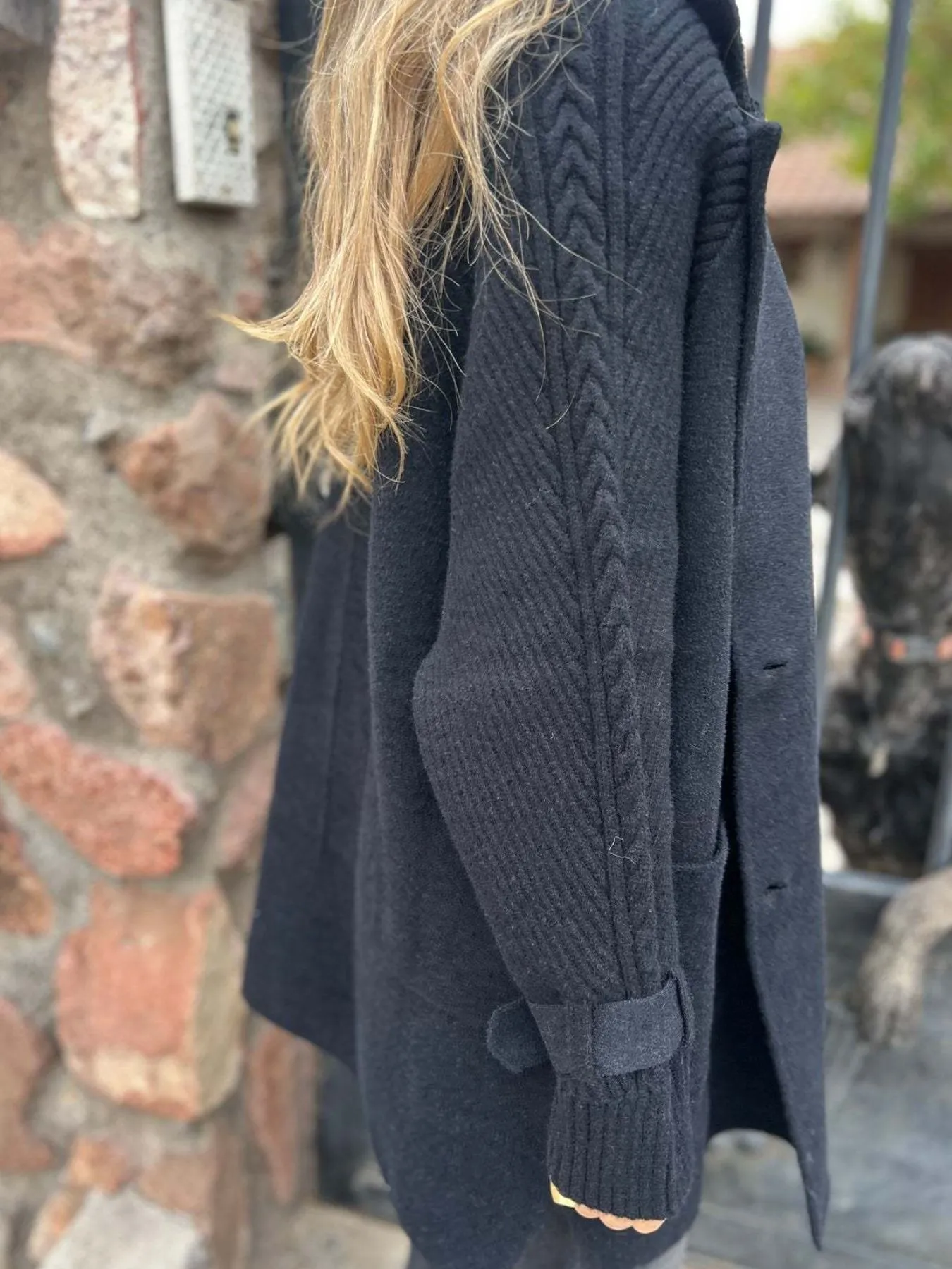 Full Size Texture Knit Longline Coat Plus Size - Image 8
