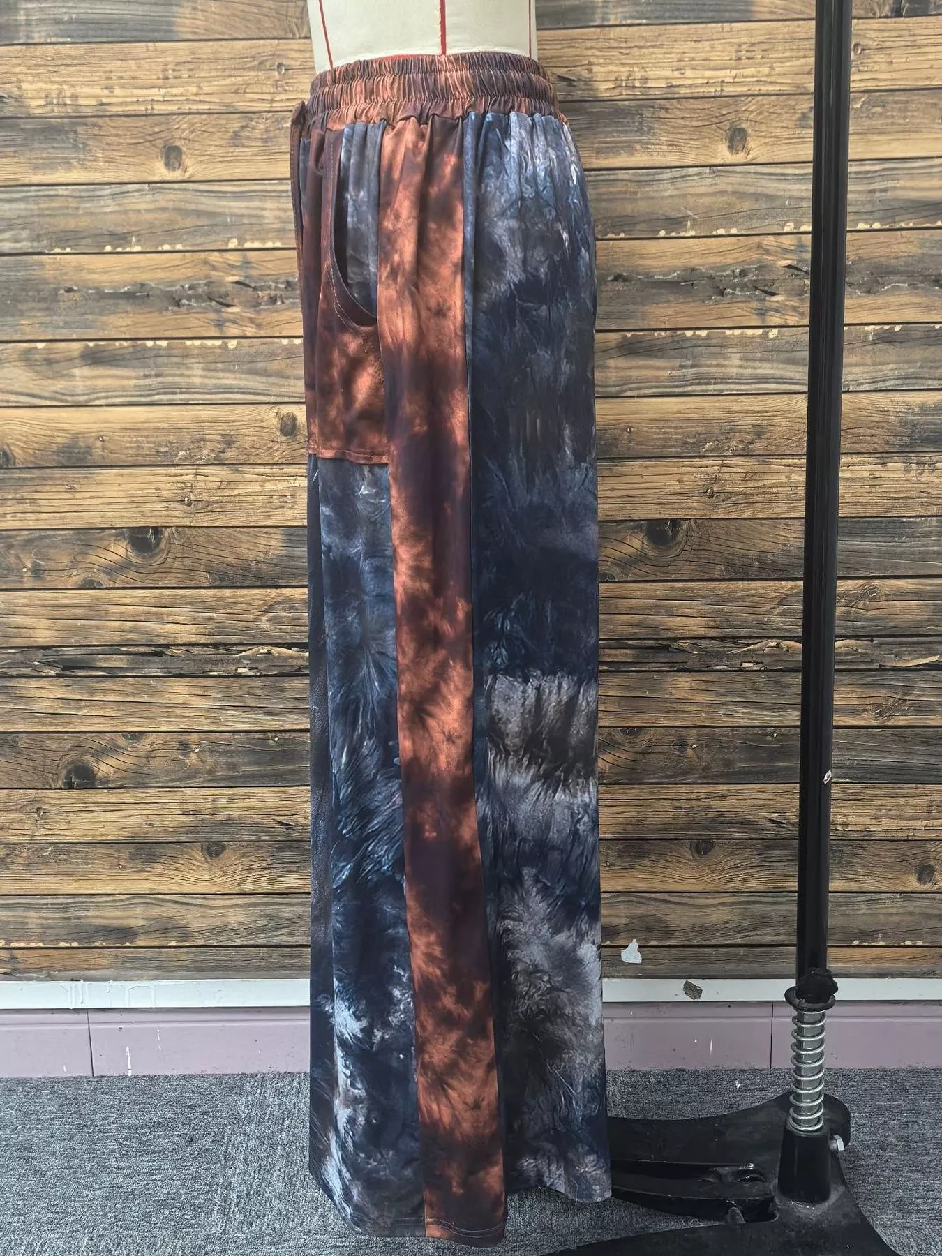 Full Size Tie-Dye Wide Leg Casual Pants Plus Size - Image 8