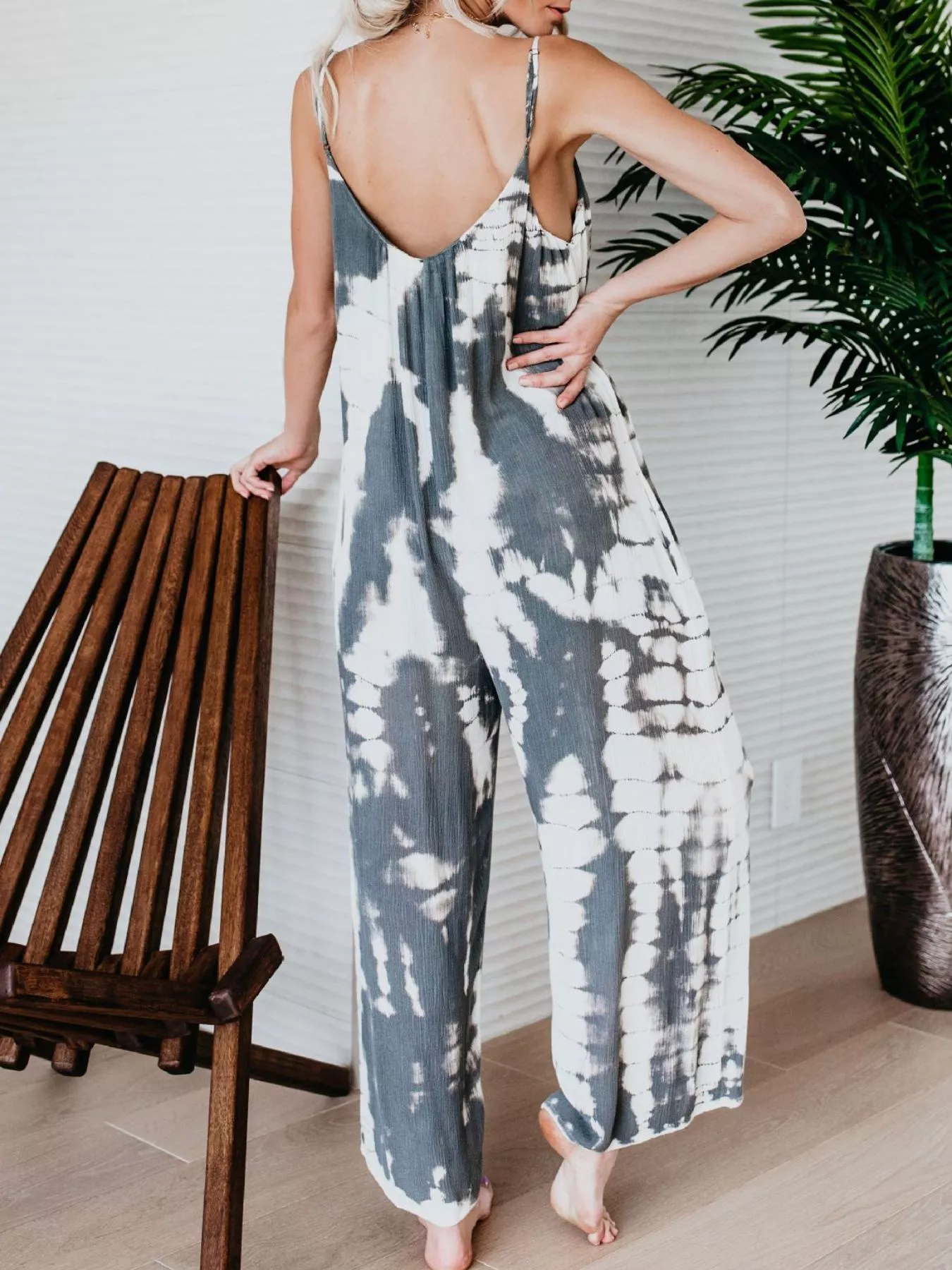 Full Size Tie-Dye Wide Leg Jumpsuit Plus Size - Image 19