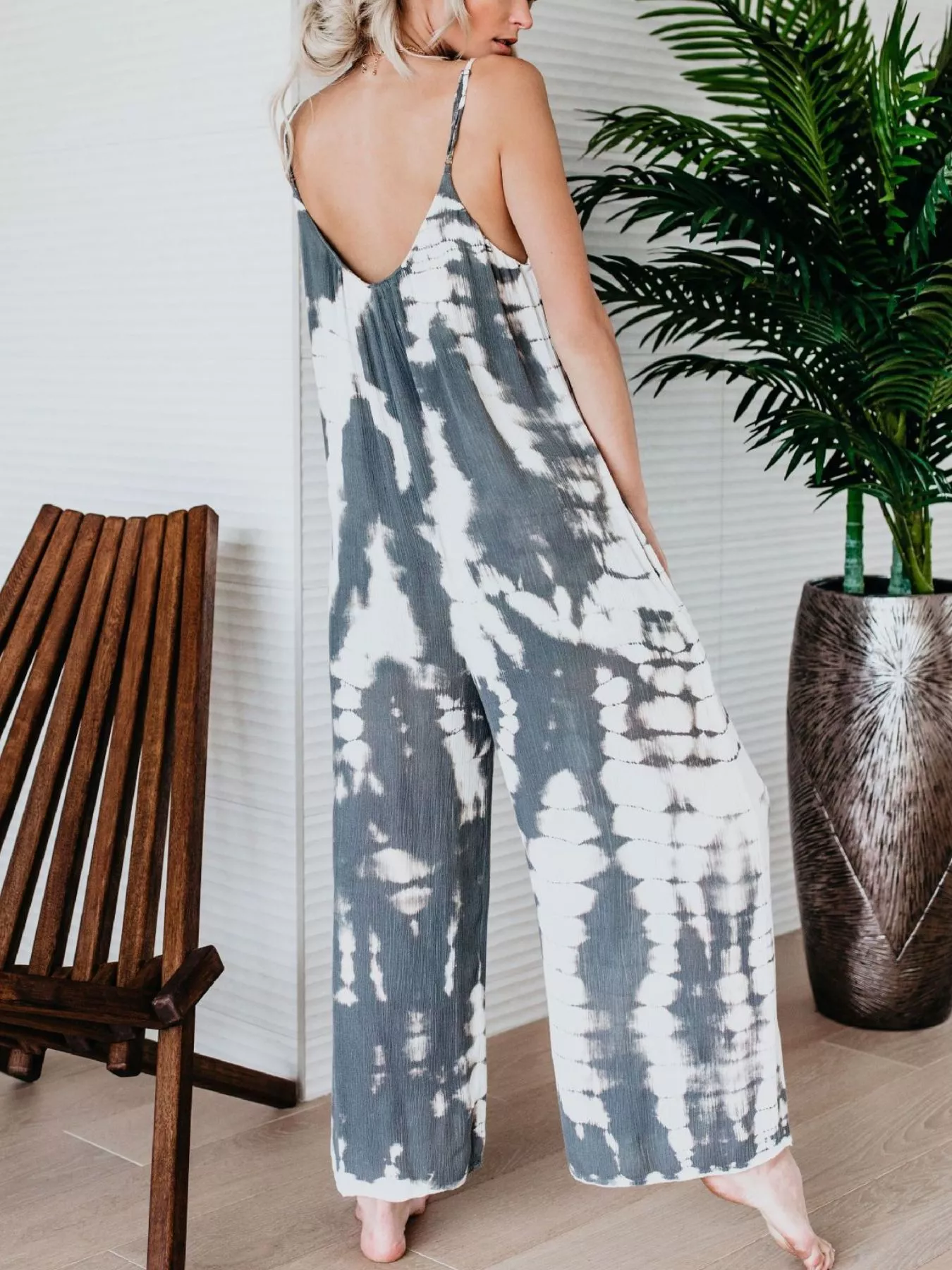 Full Size Tie-Dye Wide Leg Jumpsuit Plus Size - Image 22