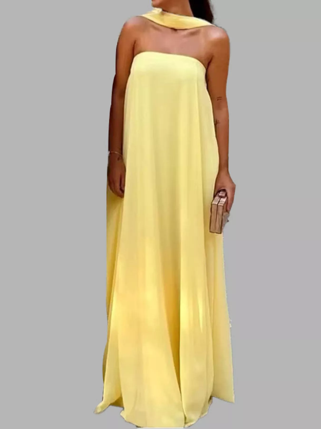 Full Size Tube Flowy Maxi Dress Plus Size